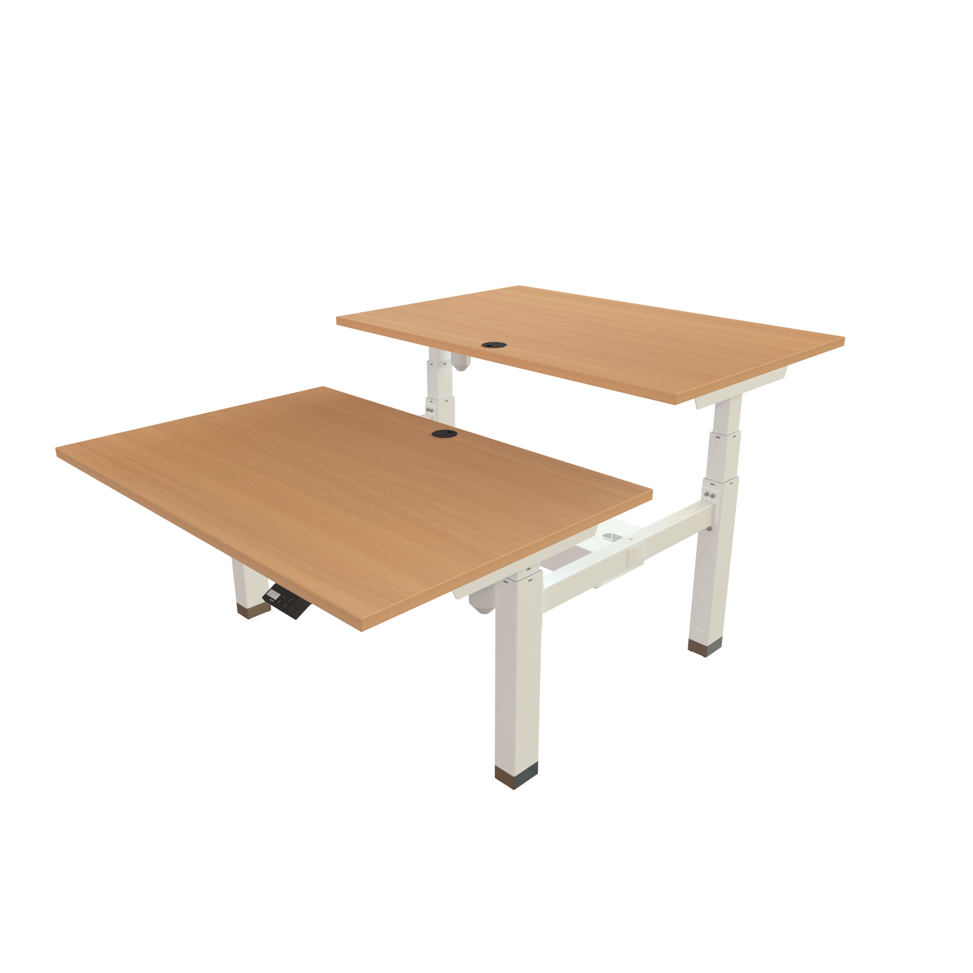 Sit Stand Desk | 120x80 cm | Beech with white frame
