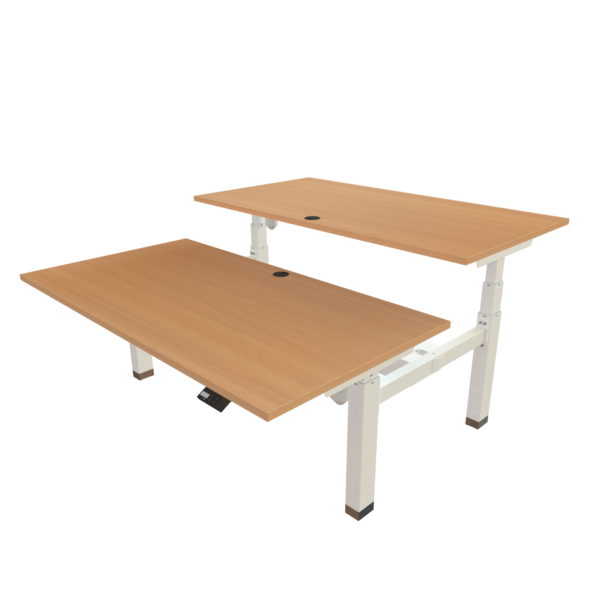Sit Stand Desk | 150x80 cm | Beech with white frame