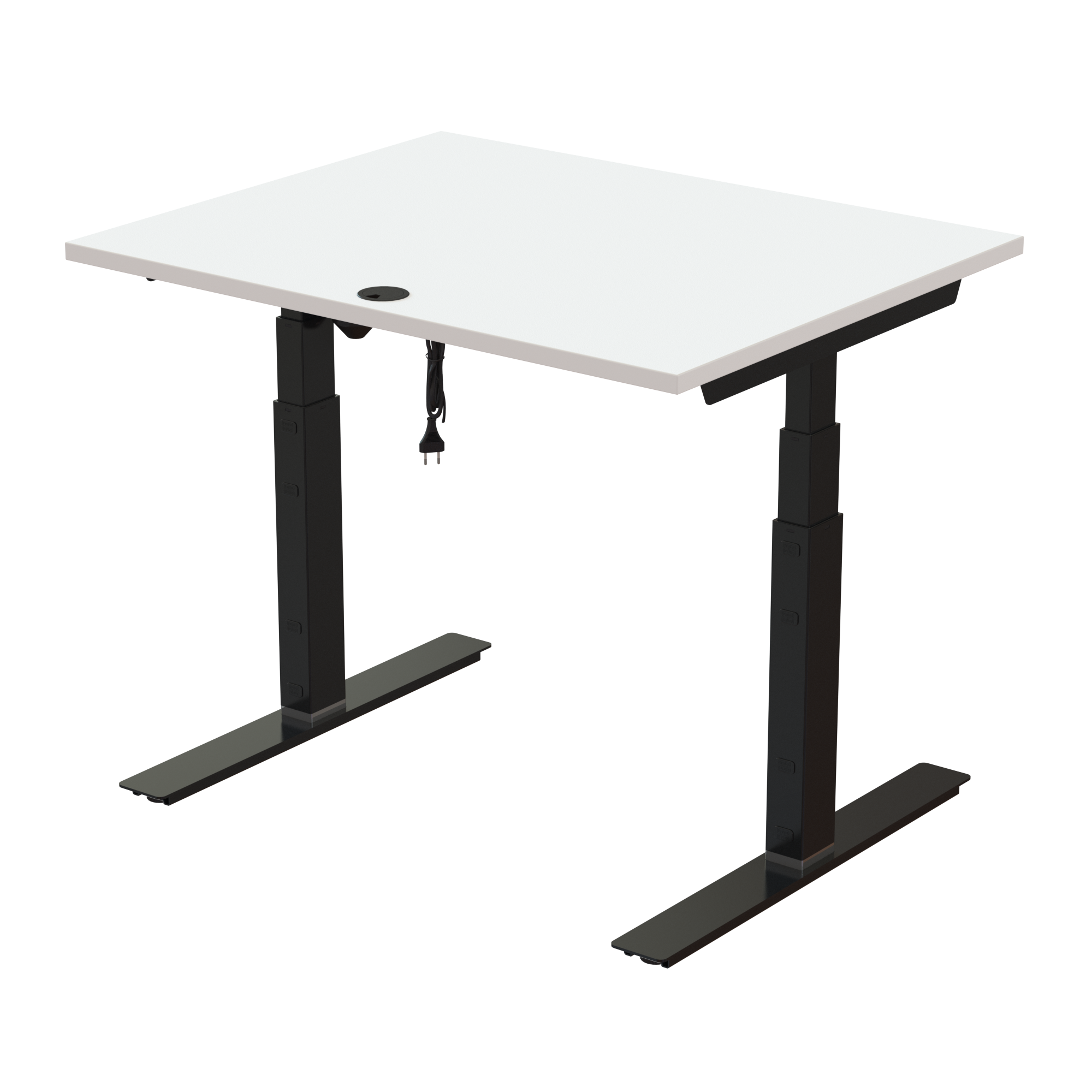 Sit Stand Desk | 100x80 cm | White with black frame
