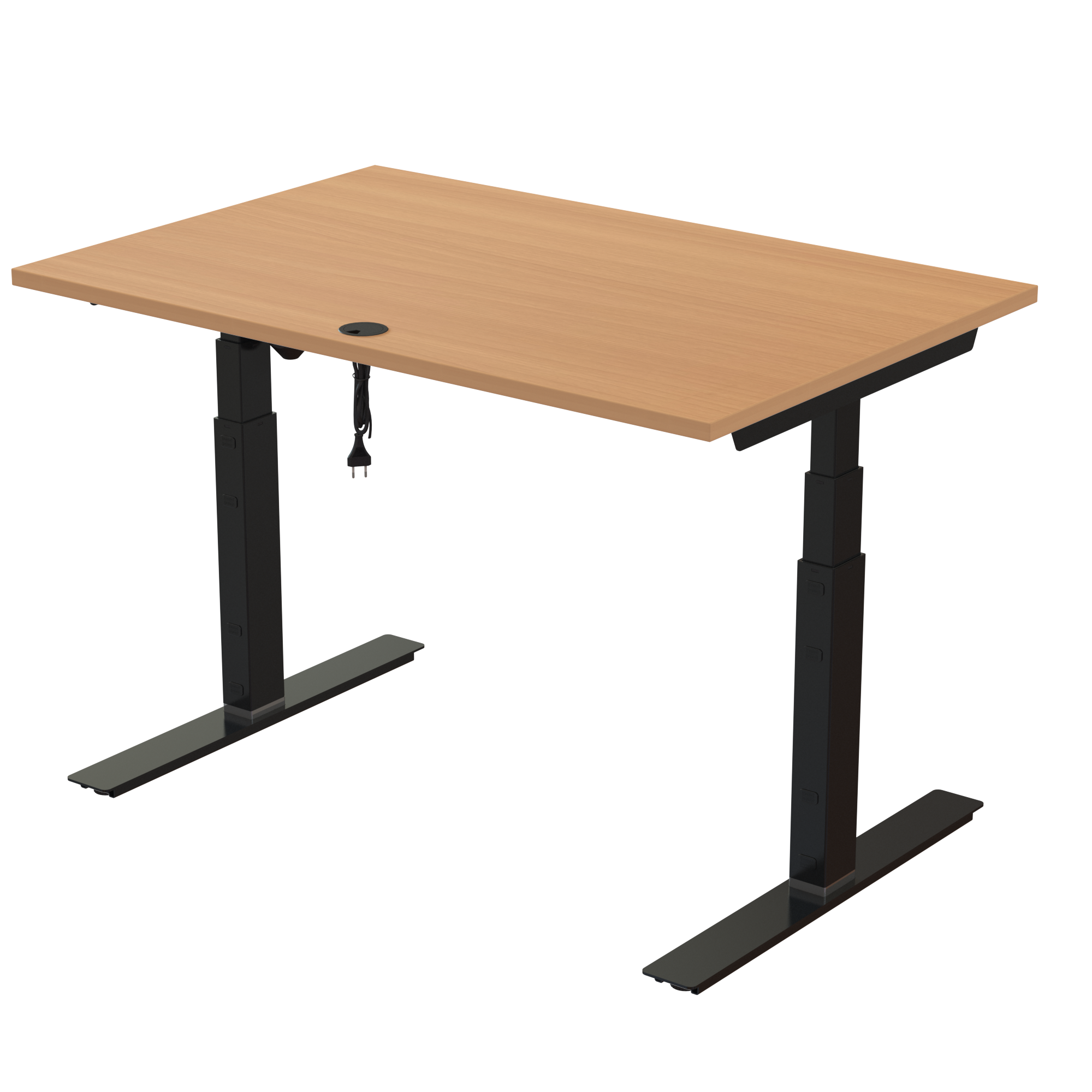 Sit Stand Desk | 120x80 cm | Beech with black frame