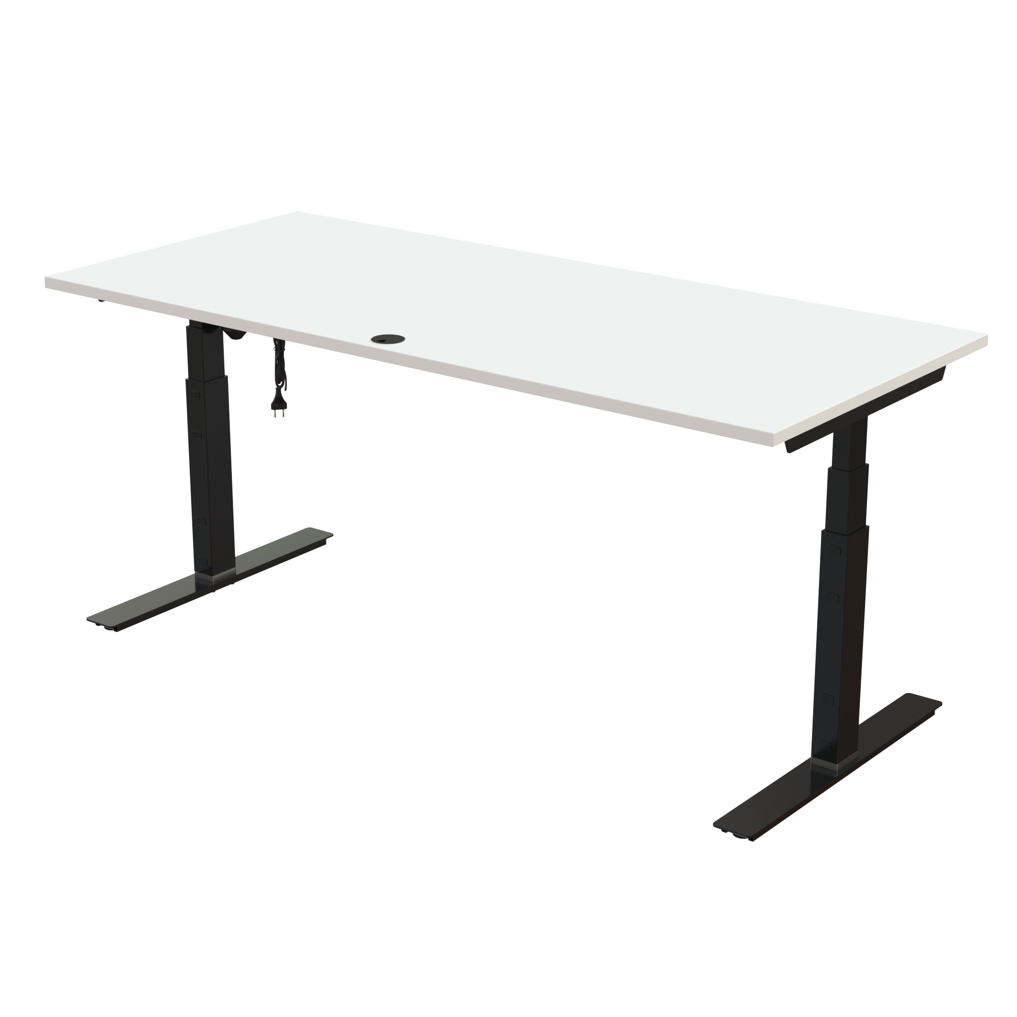 Sit Stand Desk | 180x80 cm | White with black frame