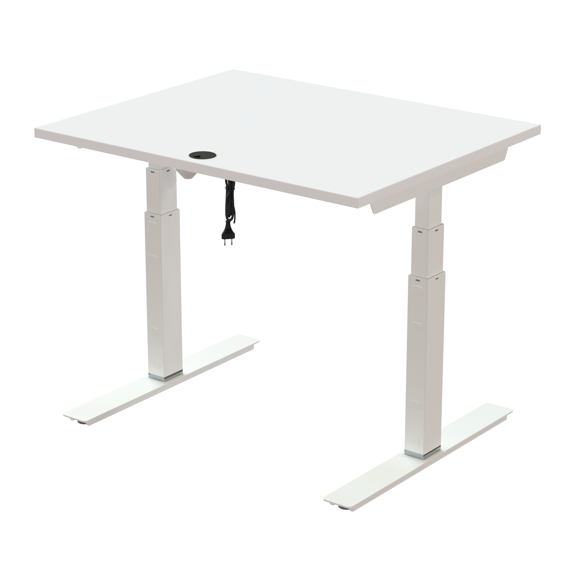 Sit Stand Desk | 100x80 cm | White with white frame