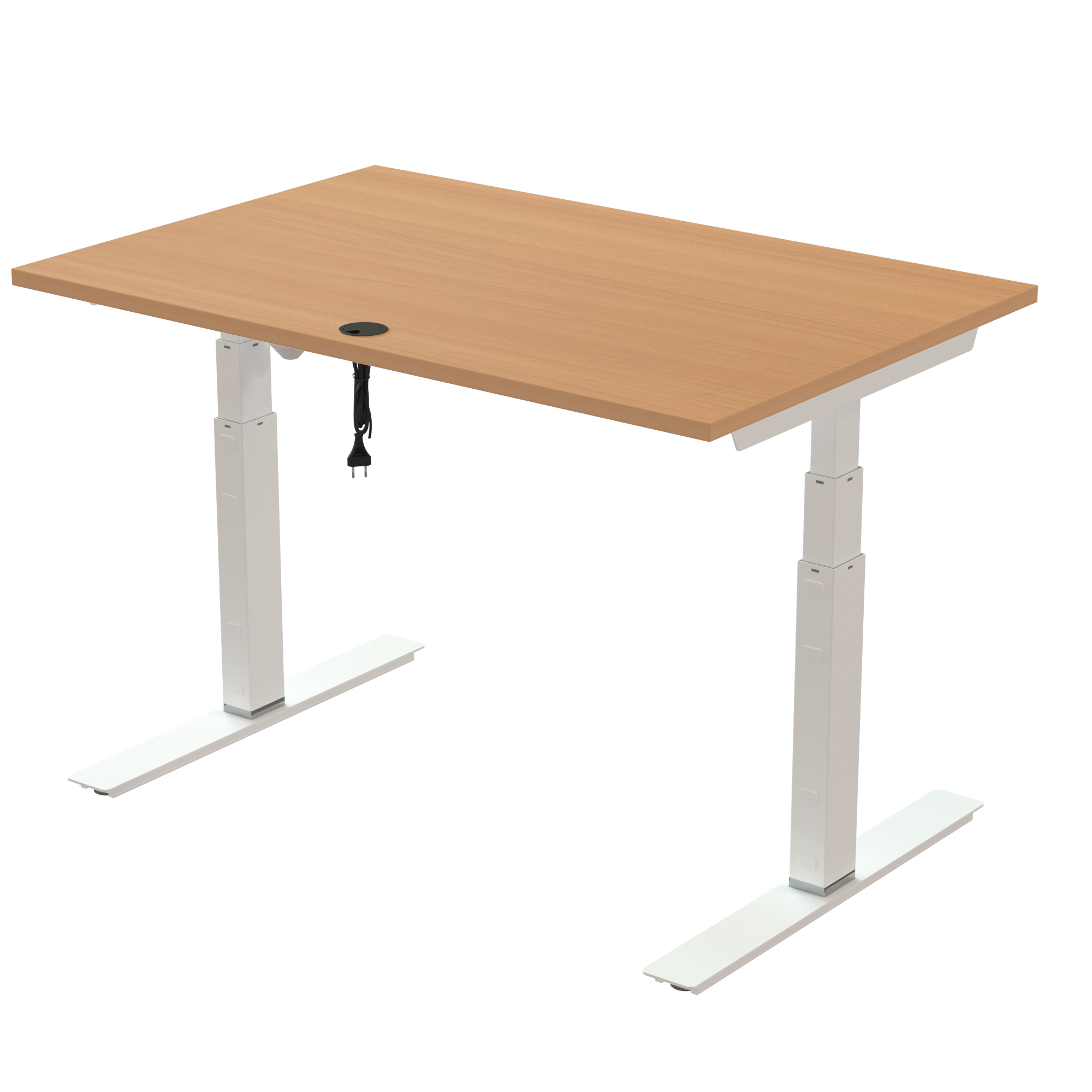 Sit Stand Desk | 120x80 cm | Beech with white frame