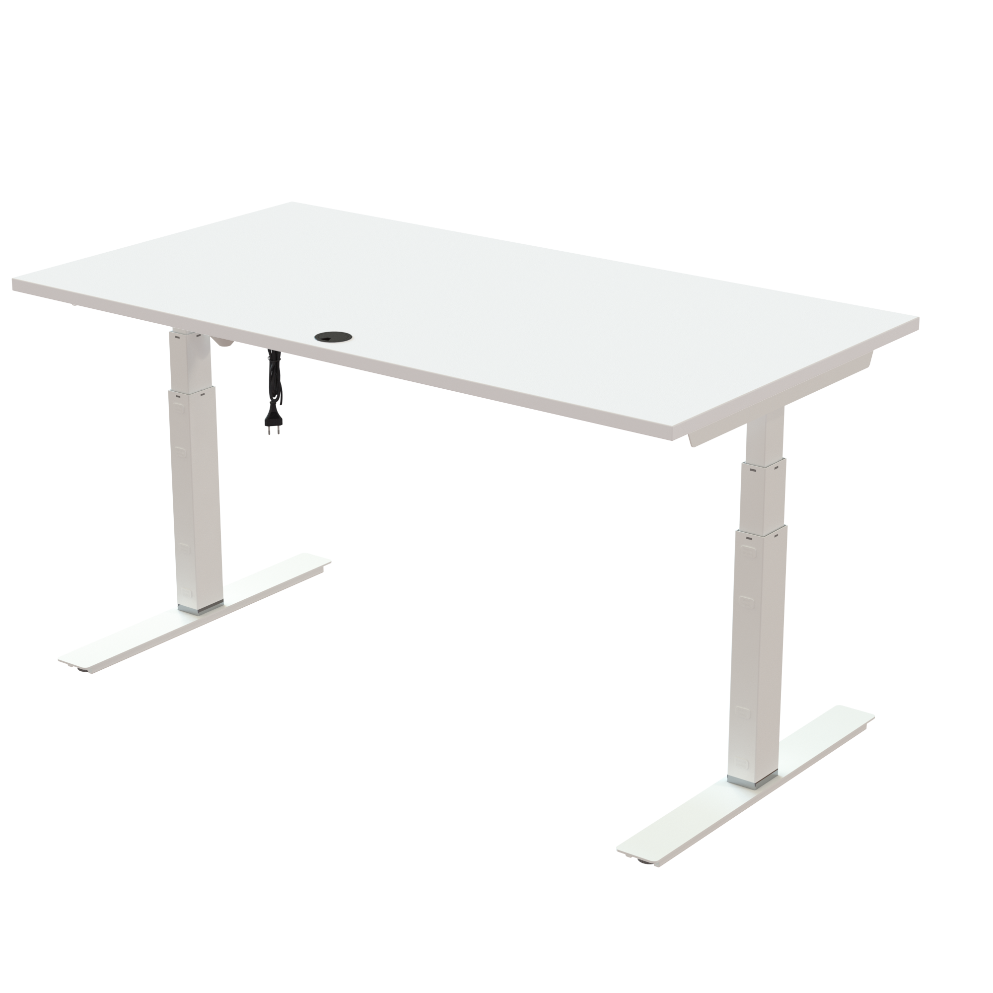 Sit Stand Desk | 150x80 cm | White with white frame