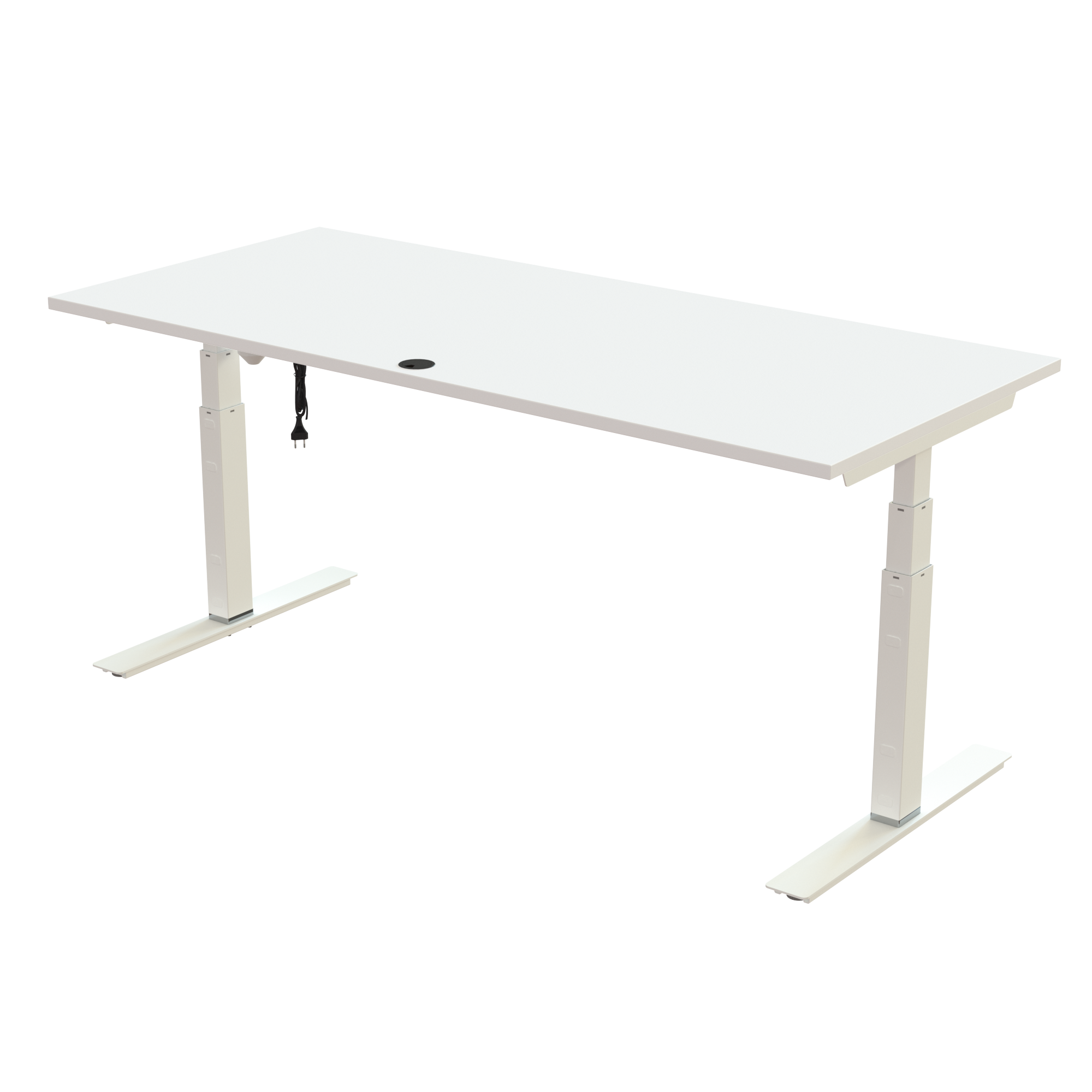 Sit Stand Desk | 180x80 cm | White with white frame