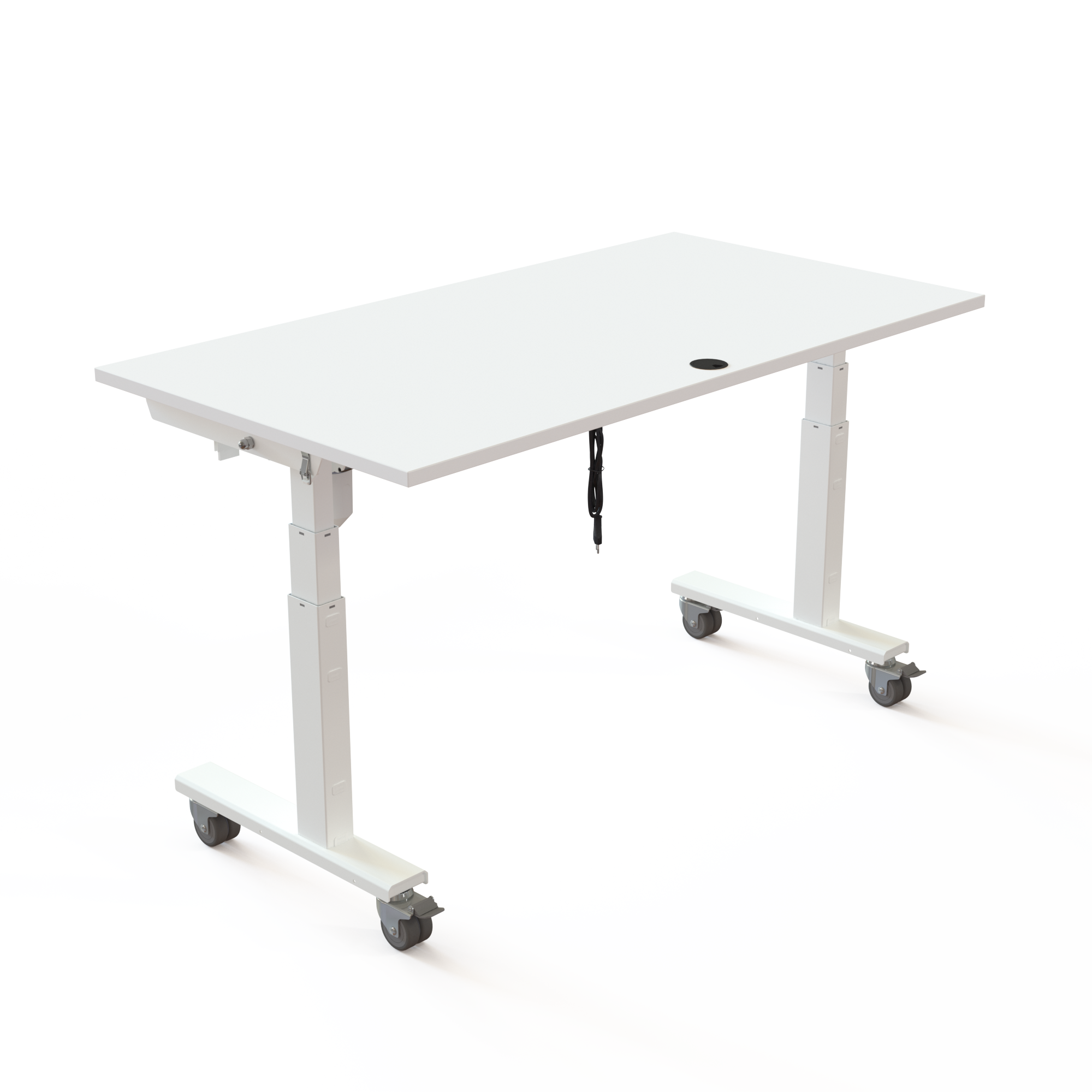 Electric Adjustable Desk | 150x80 cm | White with white frame