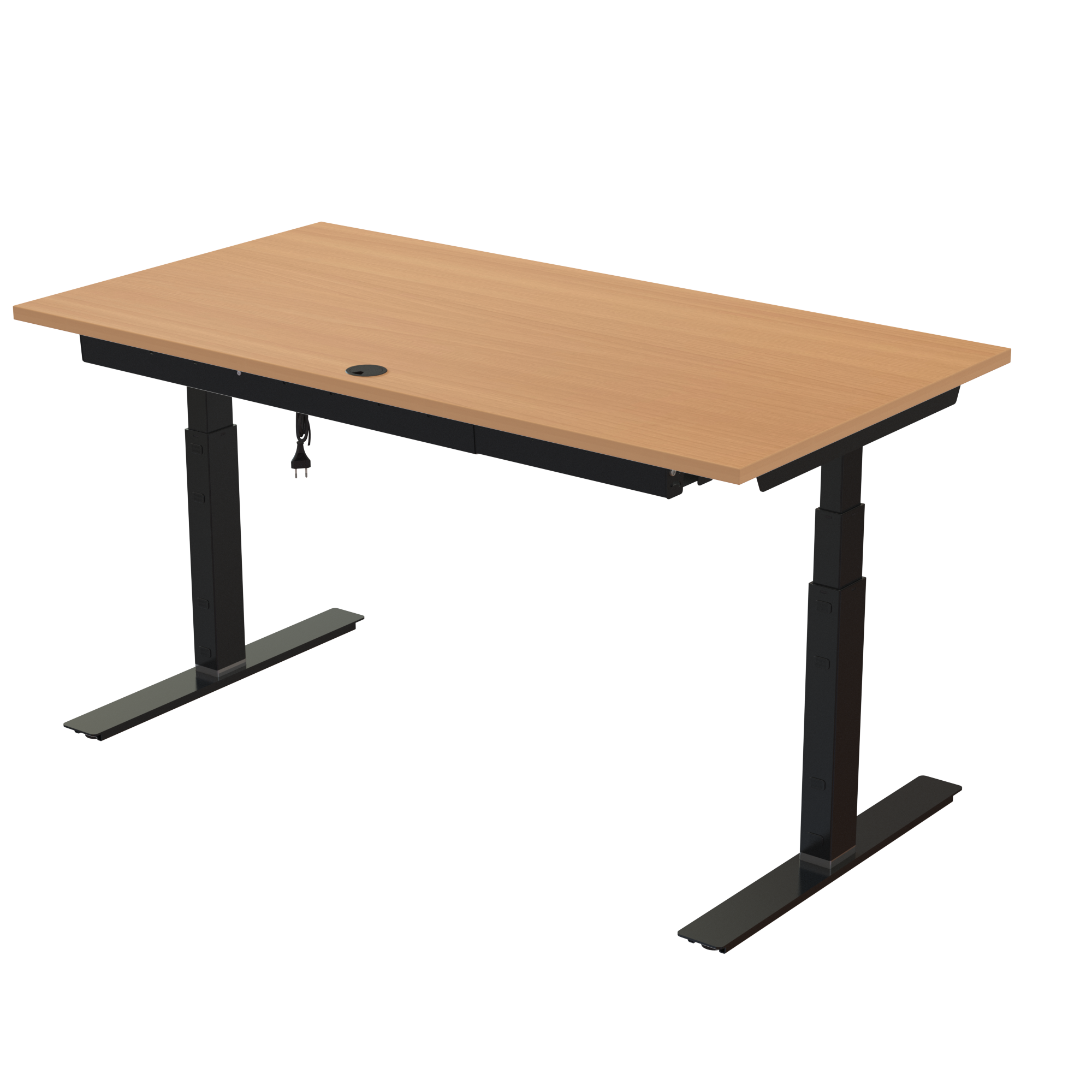 Sit Stand Desk | 150x80 cm | Beech with black frame