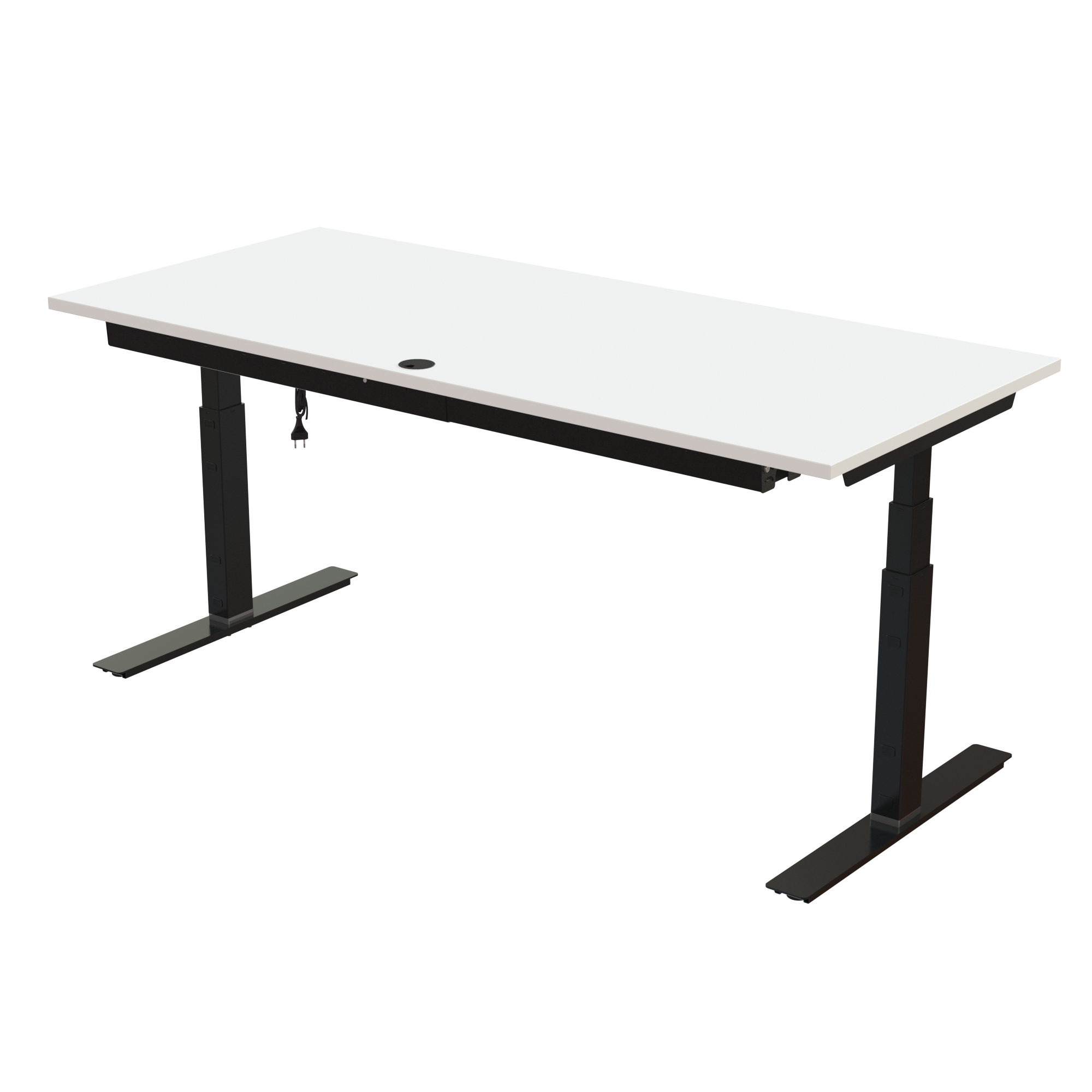 Sit Stand Desk | 180x80 cm | White with black frame
