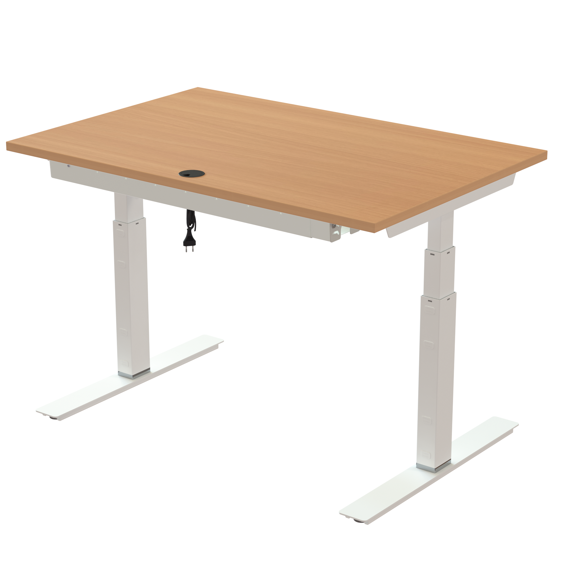 Sit Stand Desk | 120x80 cm | Beech with white frame