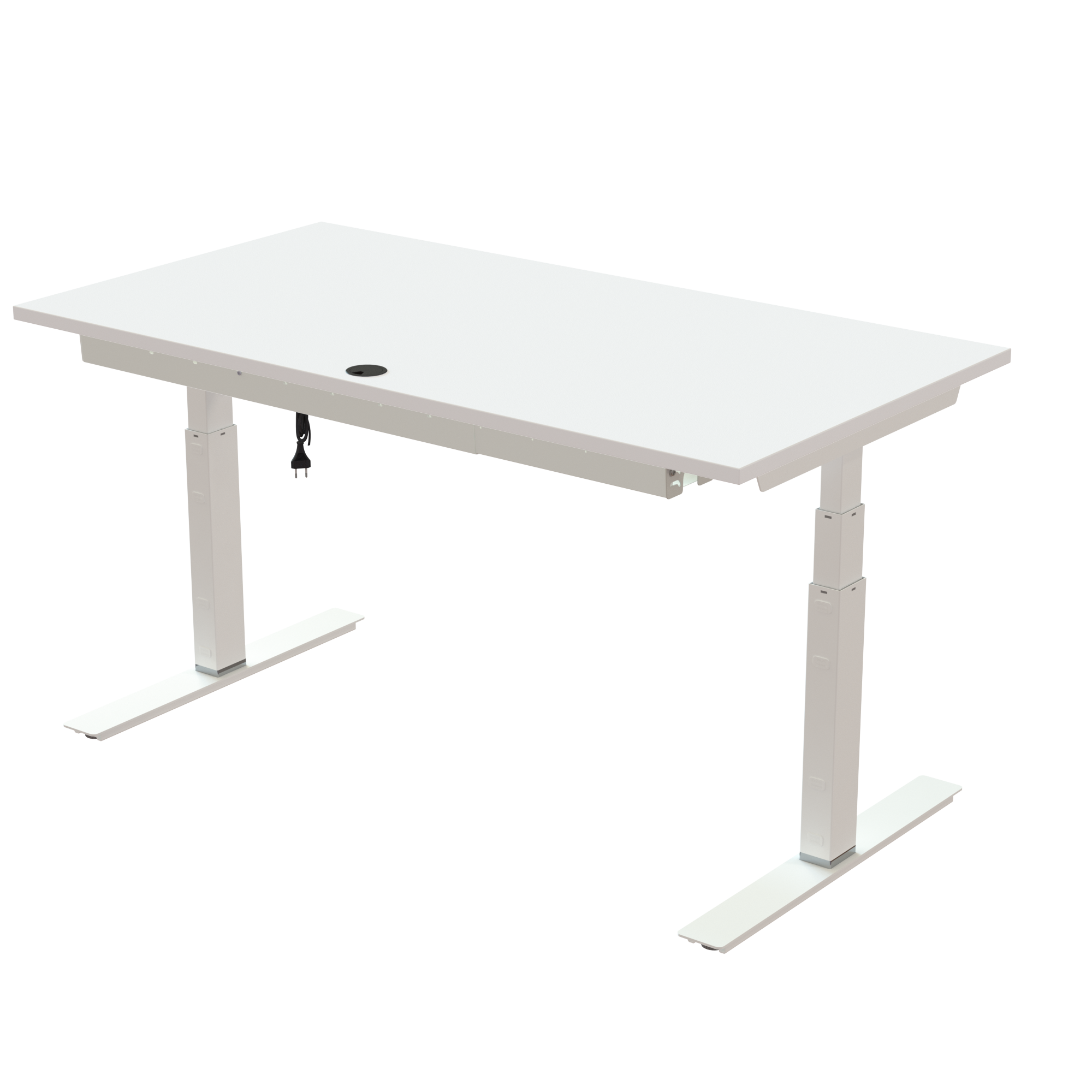 Sit Stand Desk | 150x80 cm | White with white frame