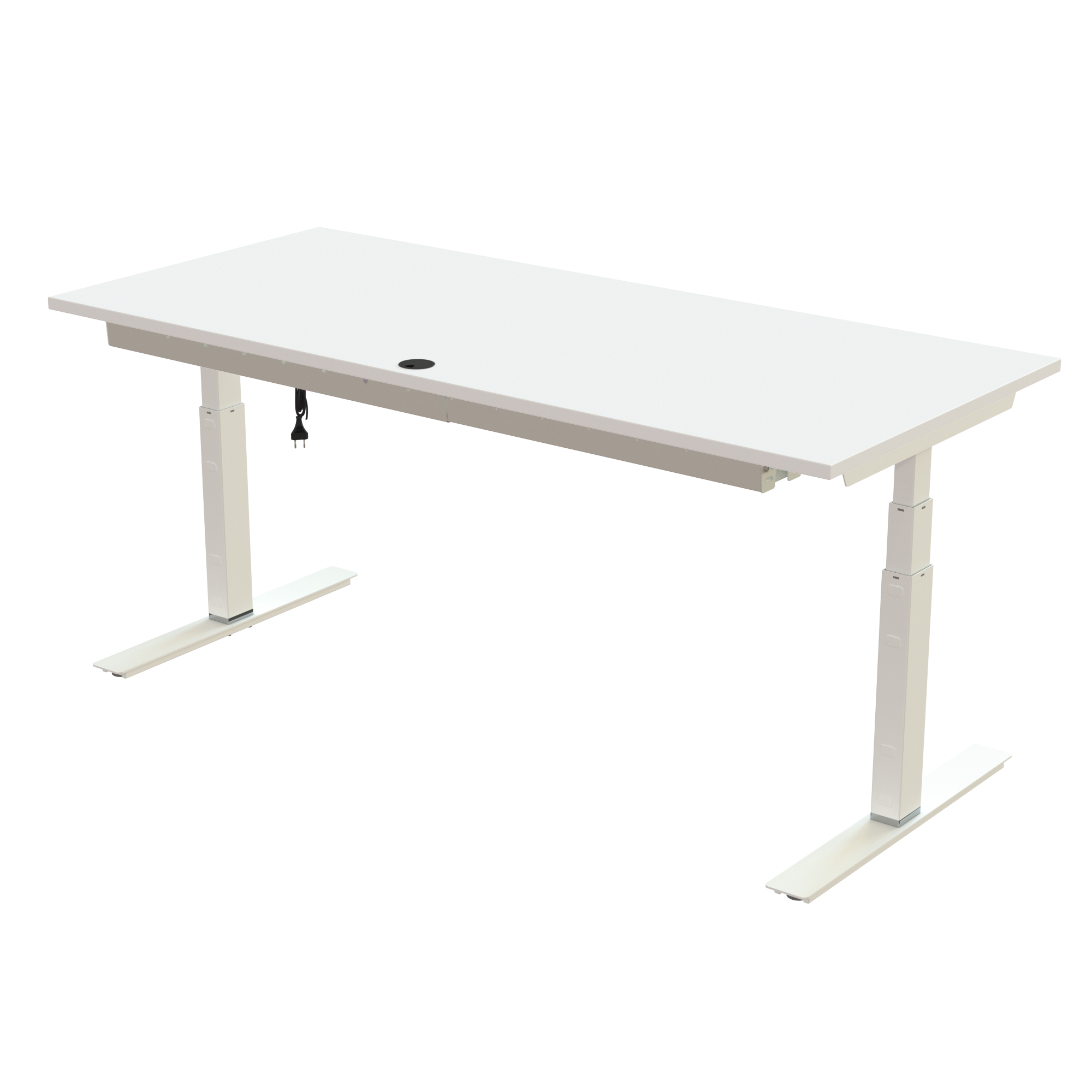 Sit Stand Desk | 180x80 cm | White with white frame