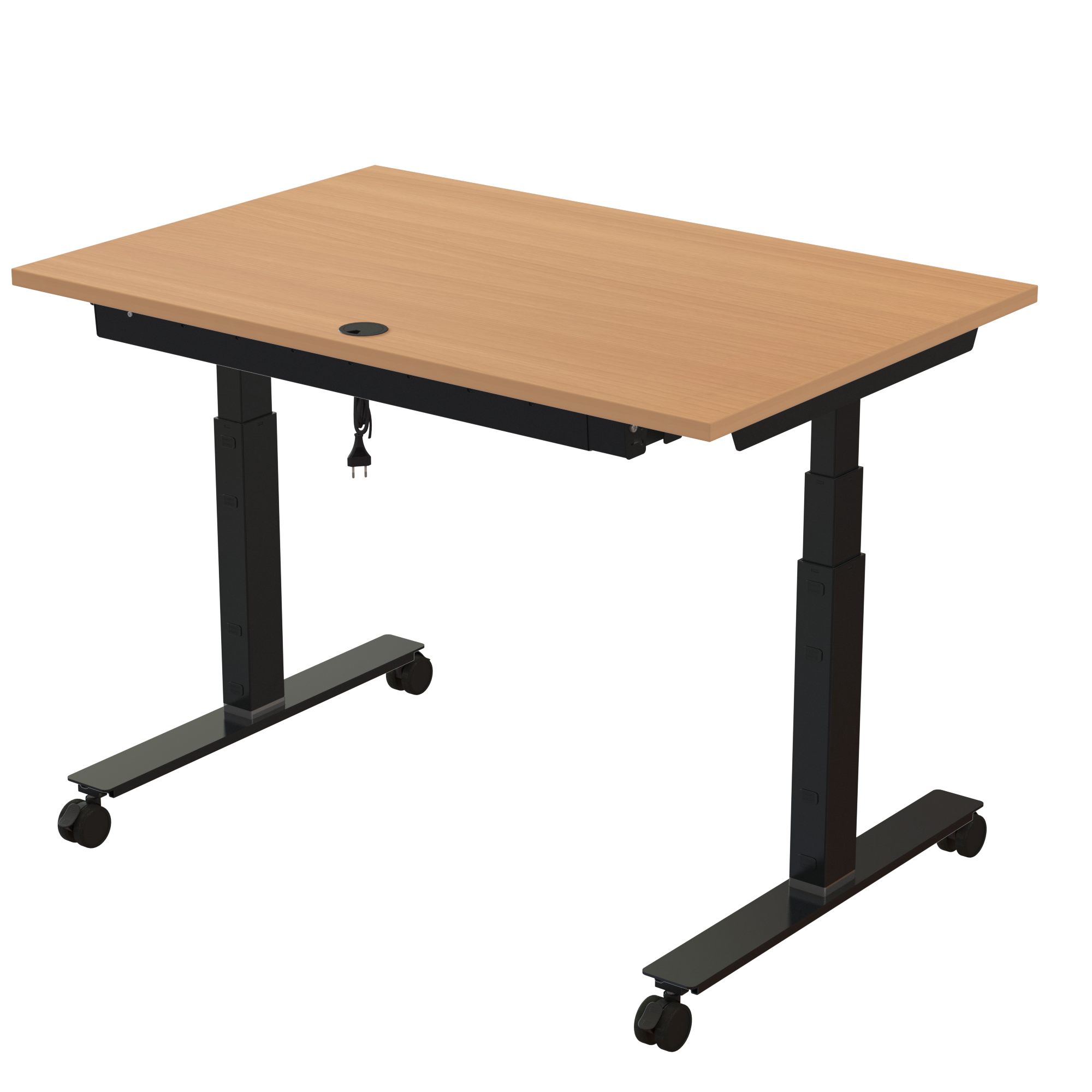 Sit Stand Desk | 120x80 cm | Beech with black frame
