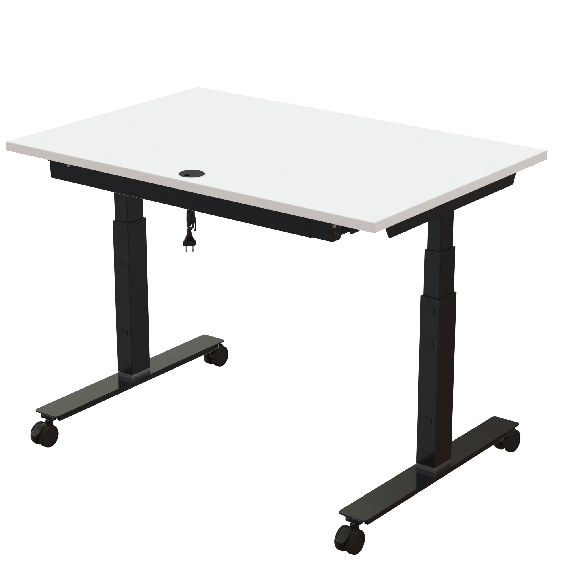 Sit Stand Desk | 120x80 cm | White with black frame