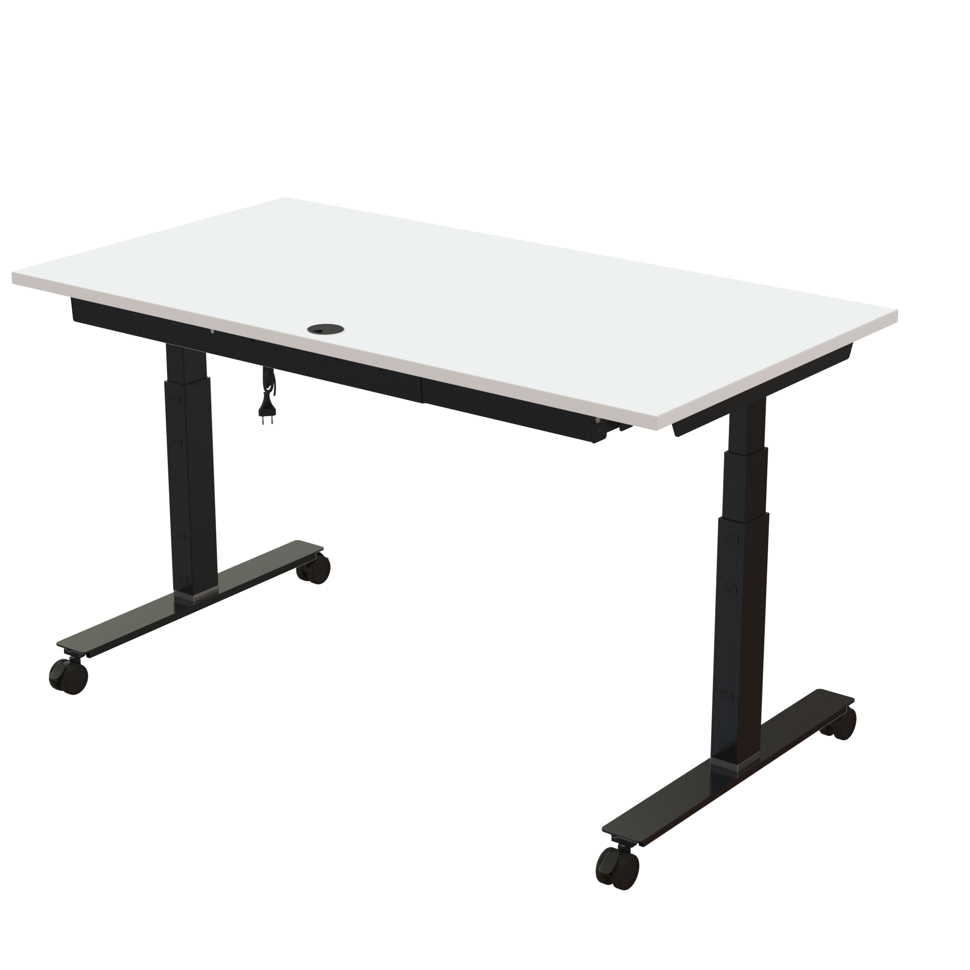 Sit Stand Desk | 150x80 cm | White with black frame