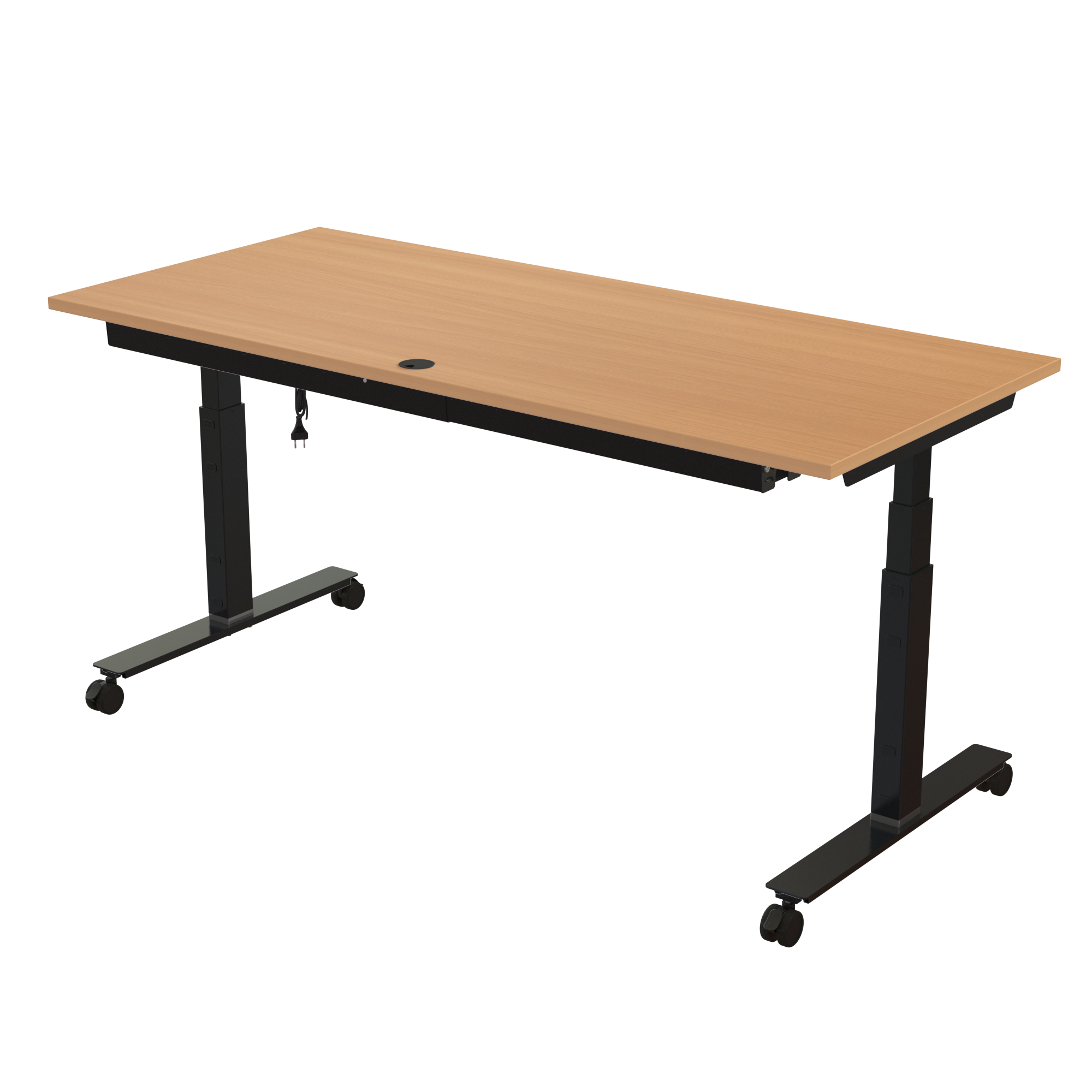 Sit Stand Desk | 180x80 cm | Beech with black frame