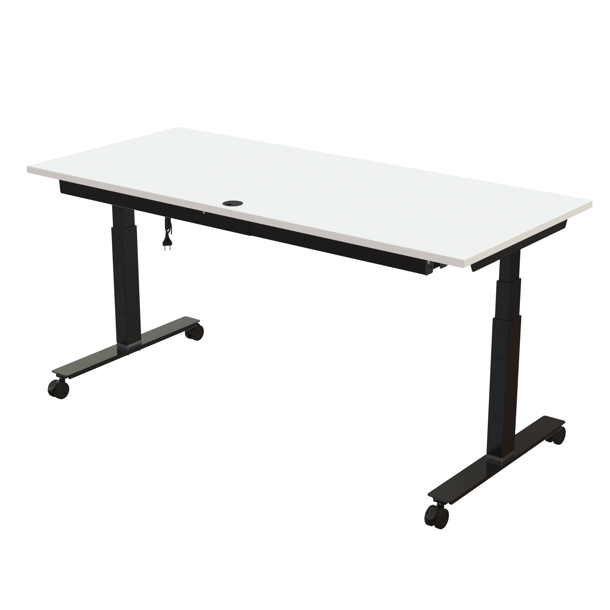 Sit Stand Desk | 180x80 cm | White with black frame