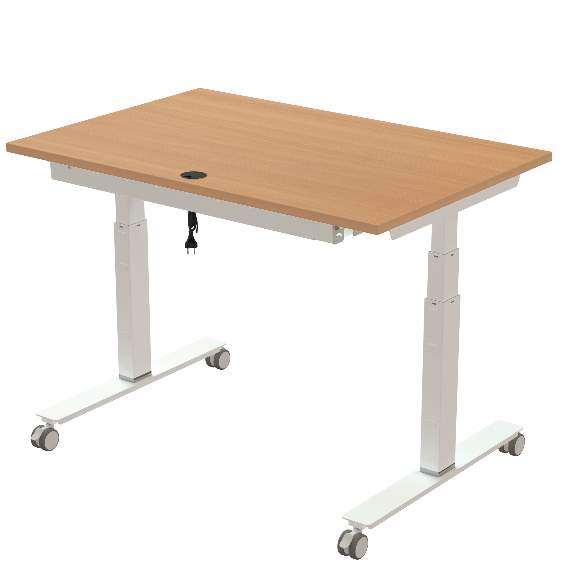 Sit Stand Desk | 120x80 cm | Beech with white frame