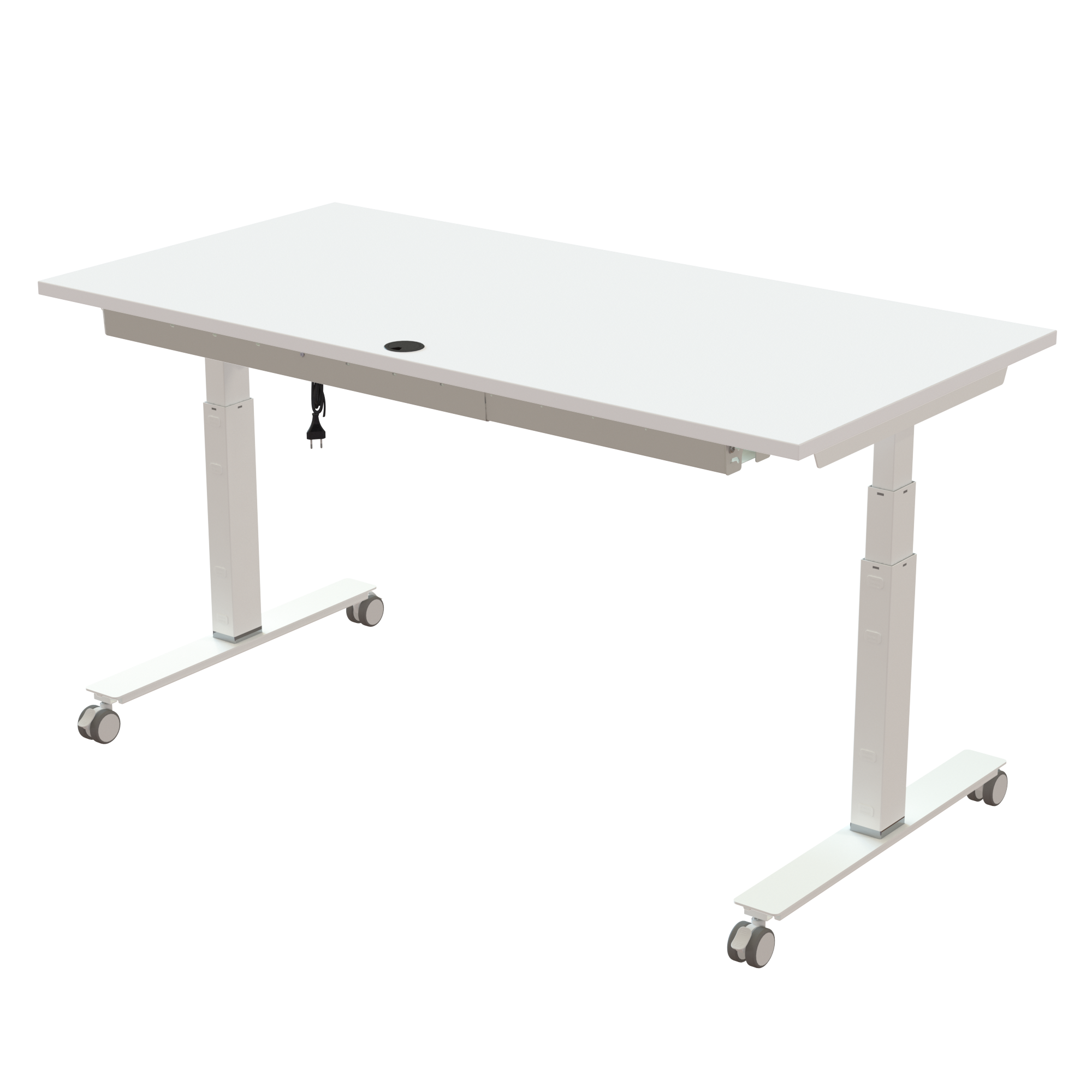 Sit Stand Desk | 160x80 cm | White with white frame