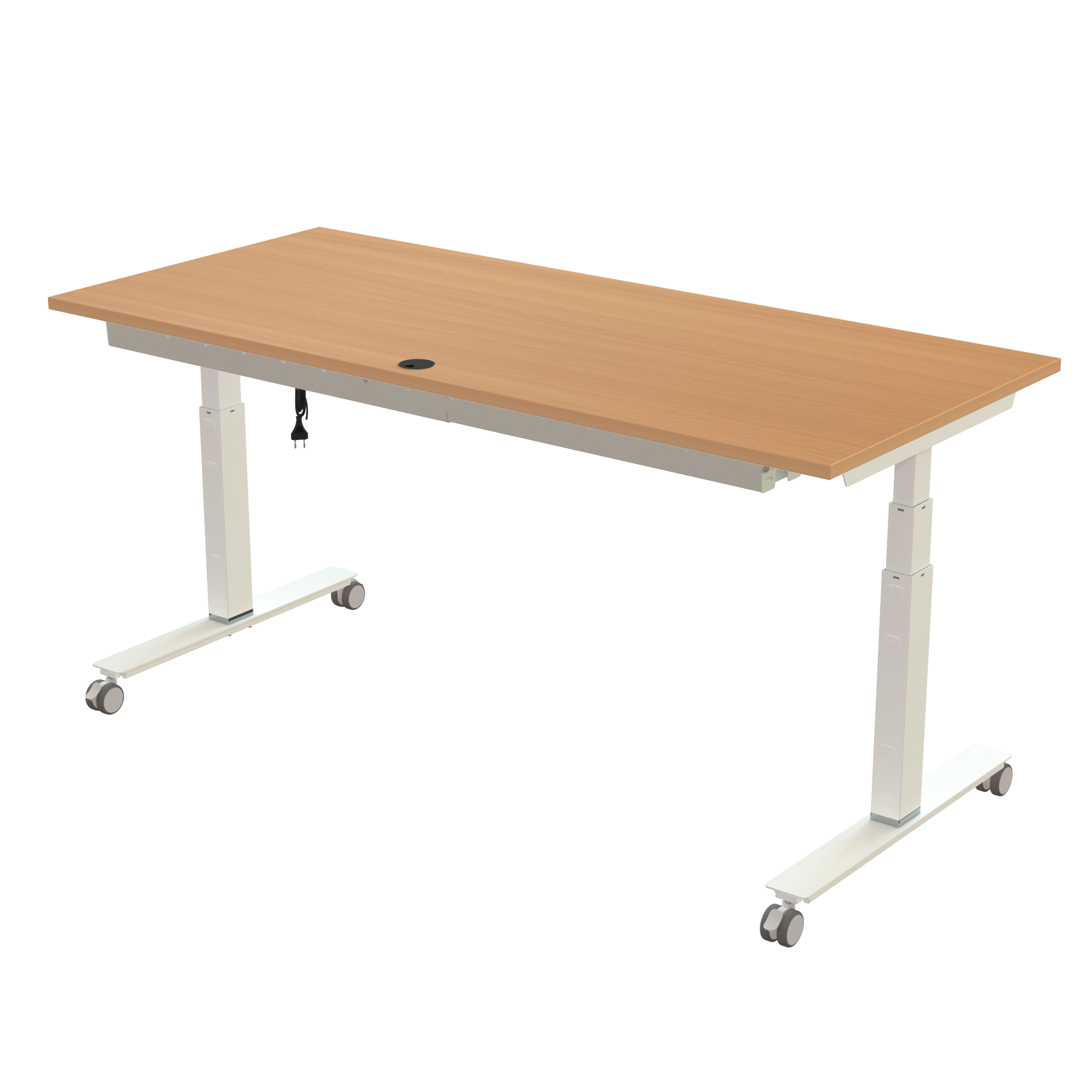 Sit Stand Desk | 180x80 cm | Beech with white frame