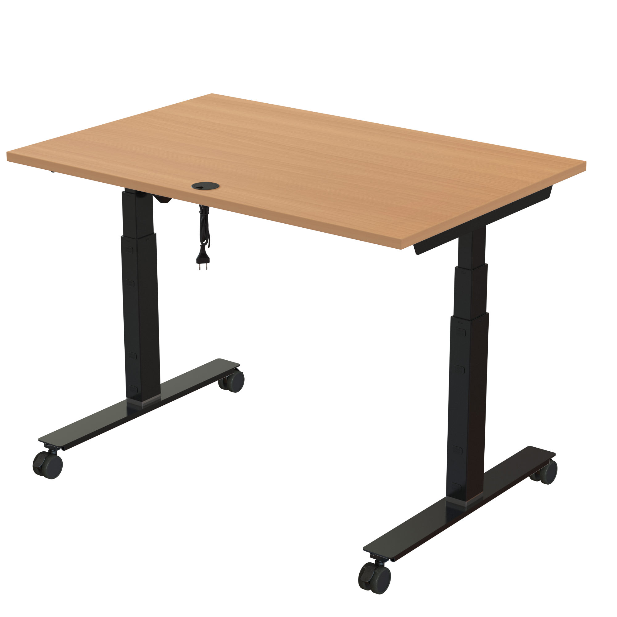 Sit Stand Desk | 120x80 cm | Beech with black frame