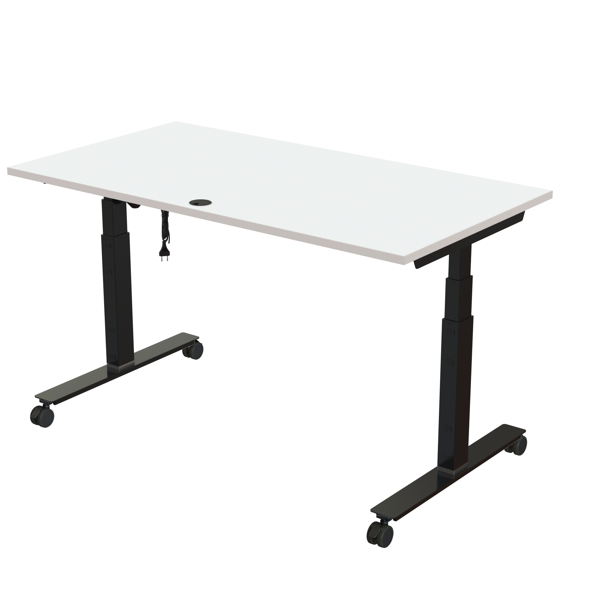 Sit Stand Desk | 150x80 cm | White with black frame