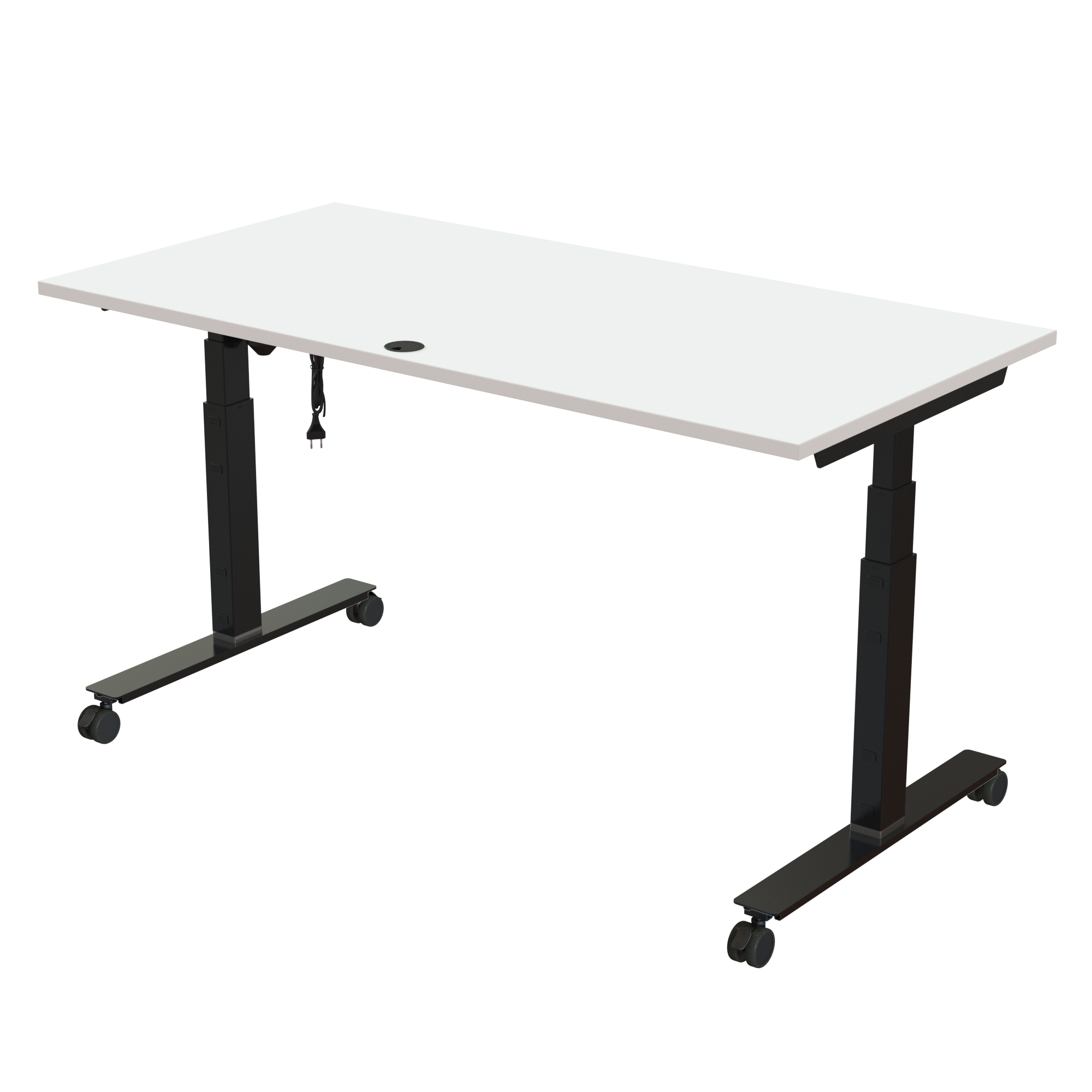 Sit Stand Desk | 160x80 cm | White with black frame