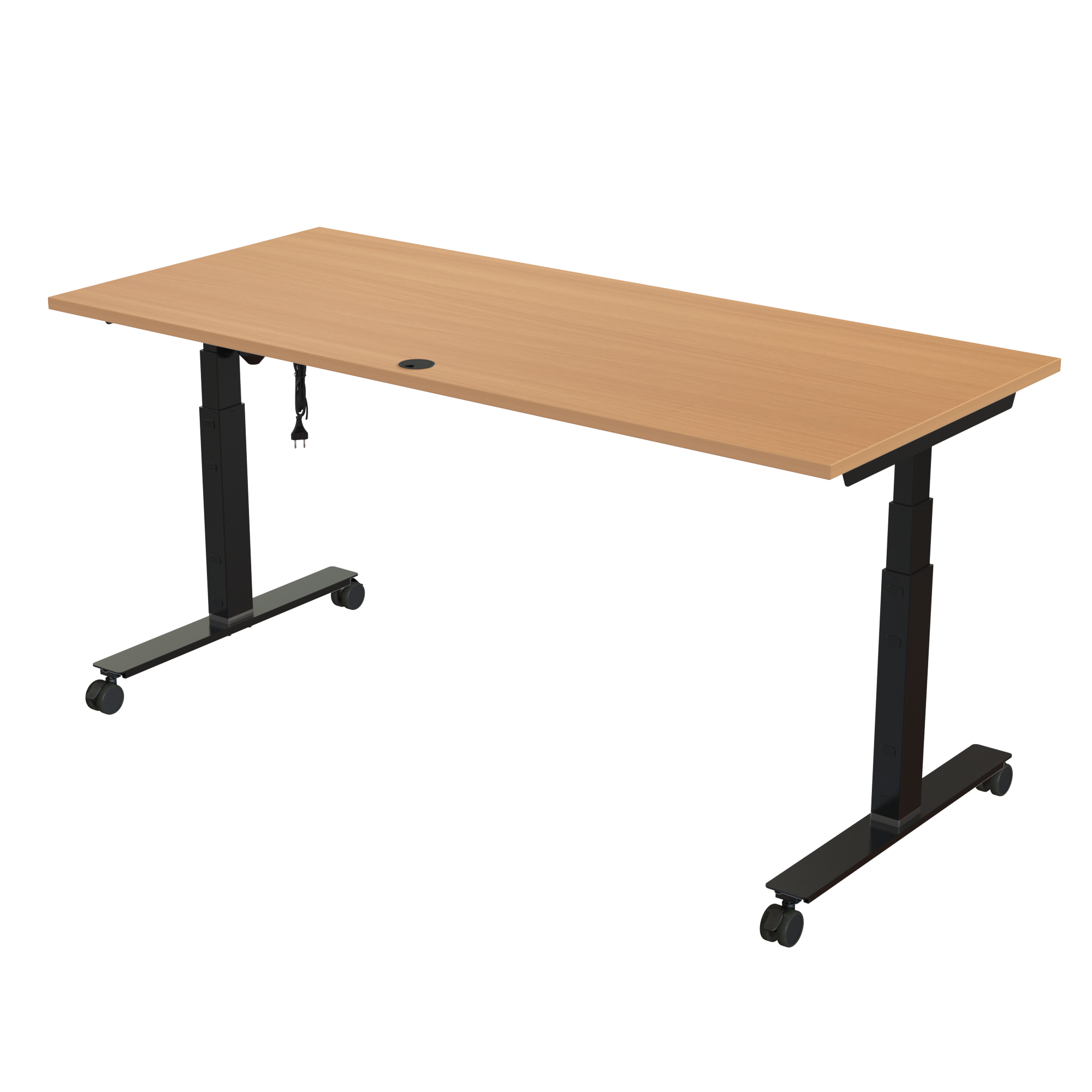 Sit Stand Desk | 180x80 cm | Beech with black frame