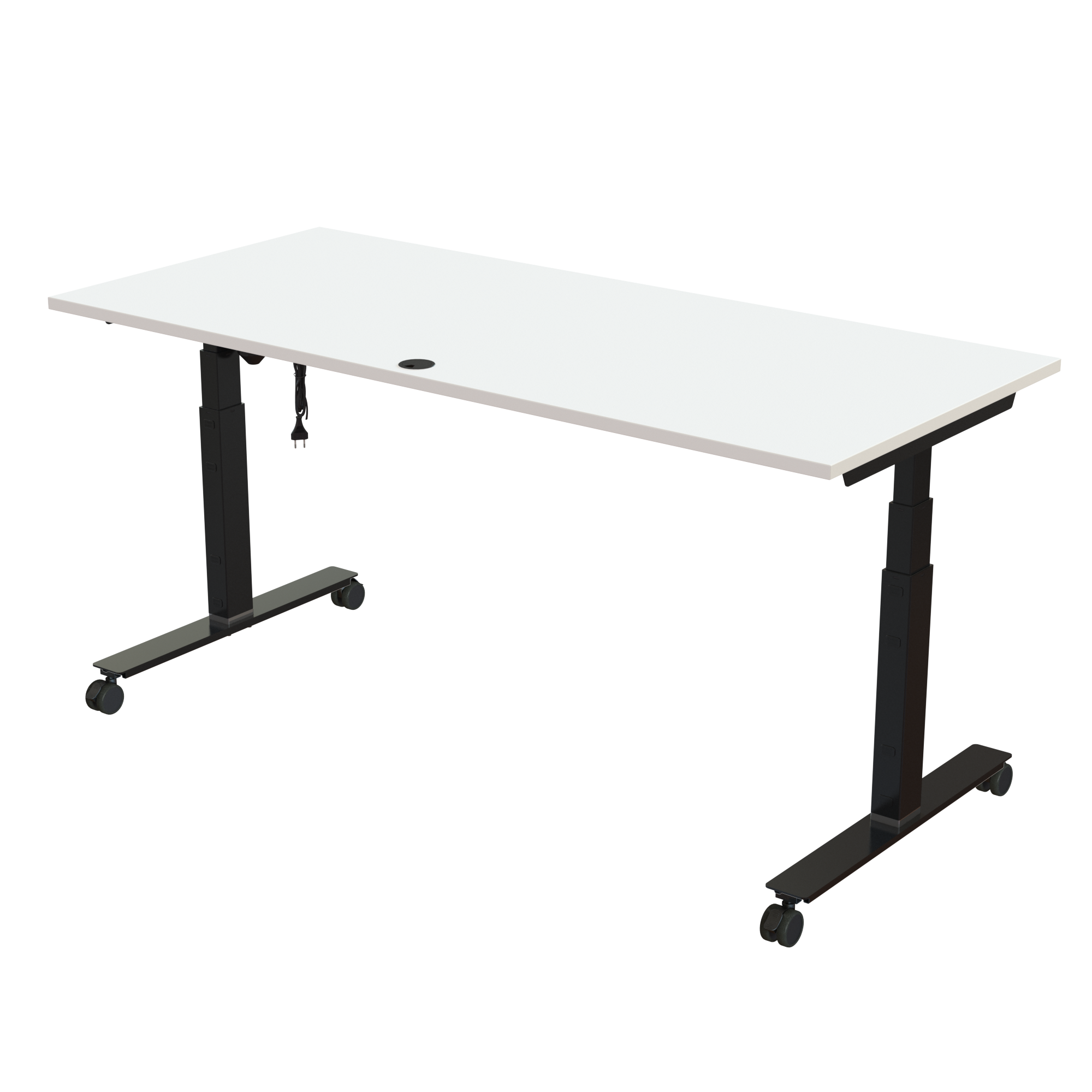 Sit Stand Desk | 180x80 cm | White with black frame