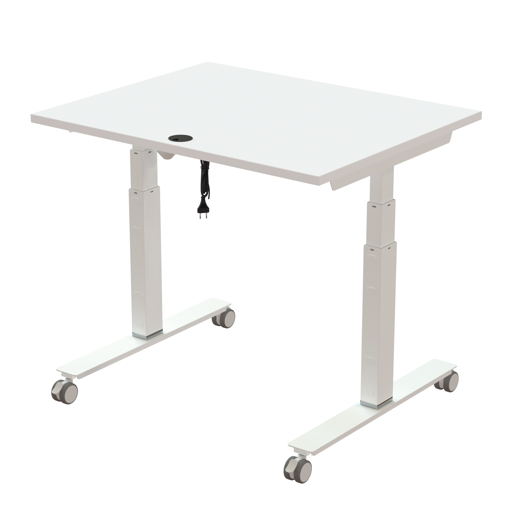 Sit Stand Desk | 100x80 cm | White with white frame
