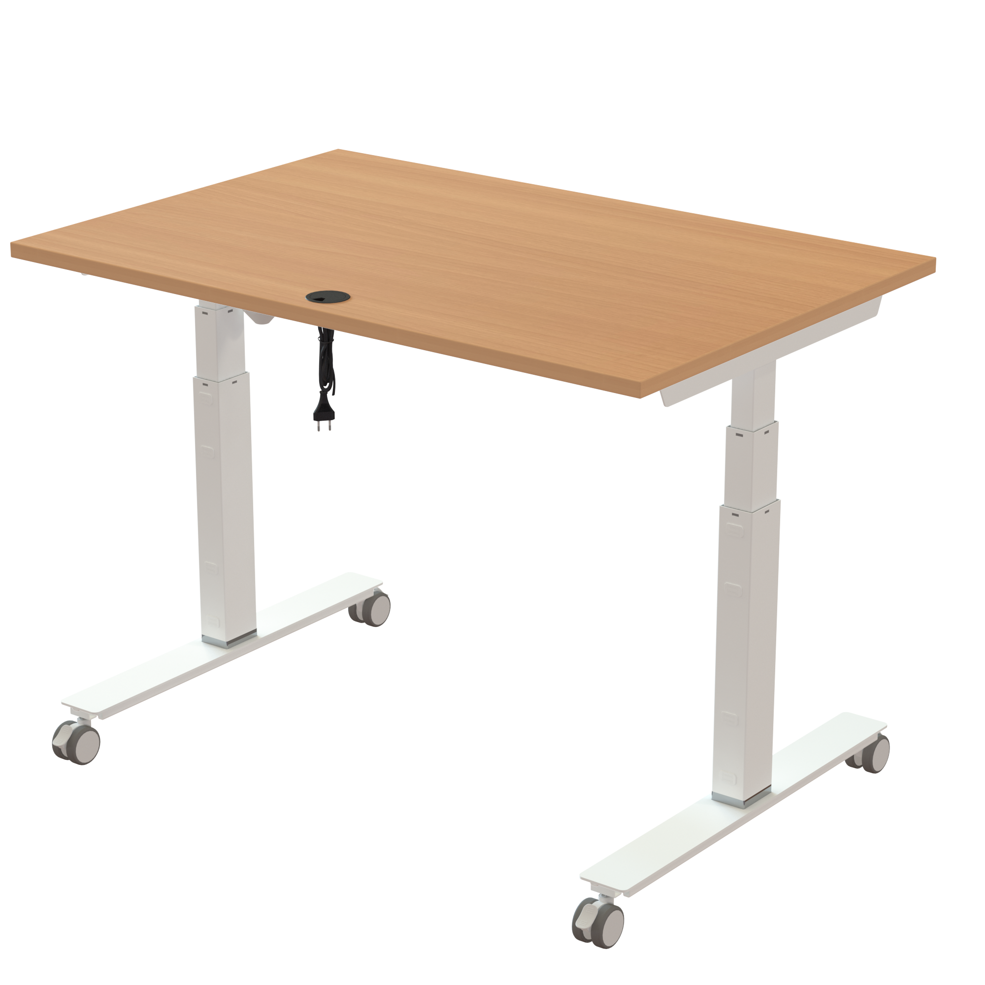 Sit Stand Desk | 120x80 cm | Beech with white frame