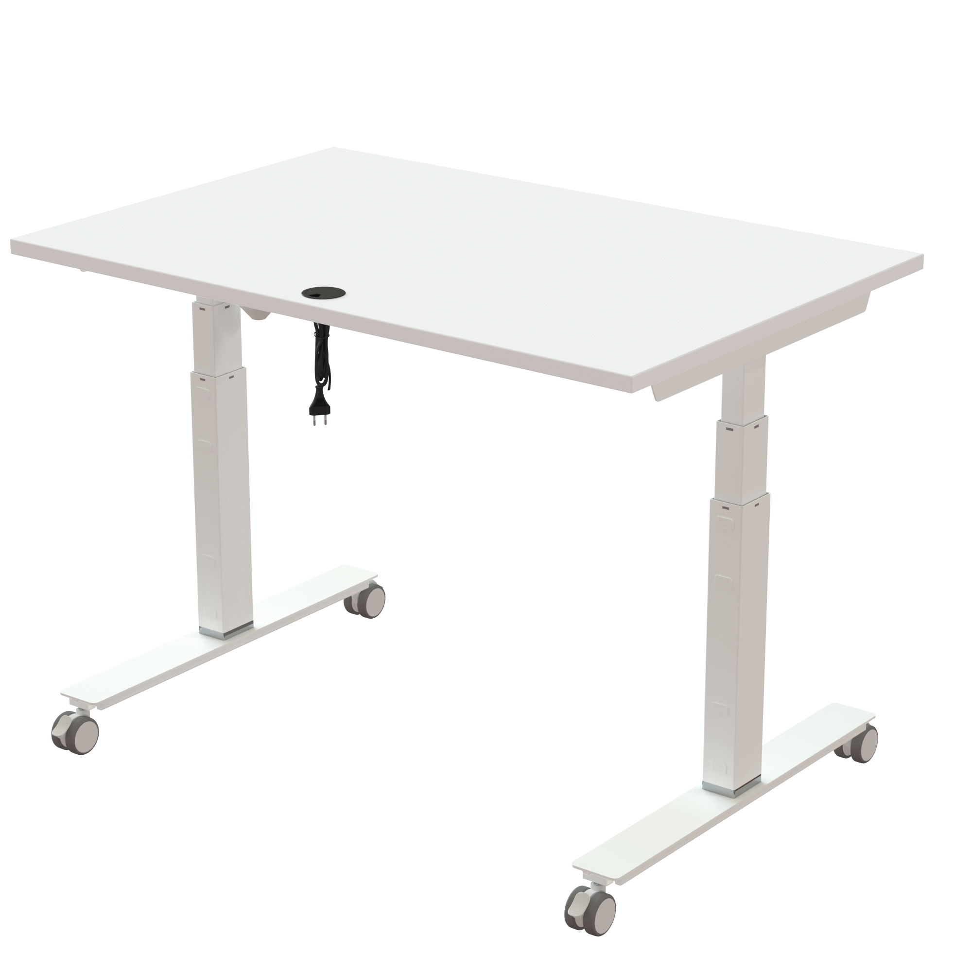 Sit Stand Desk | 120x80 cm | White with white frame