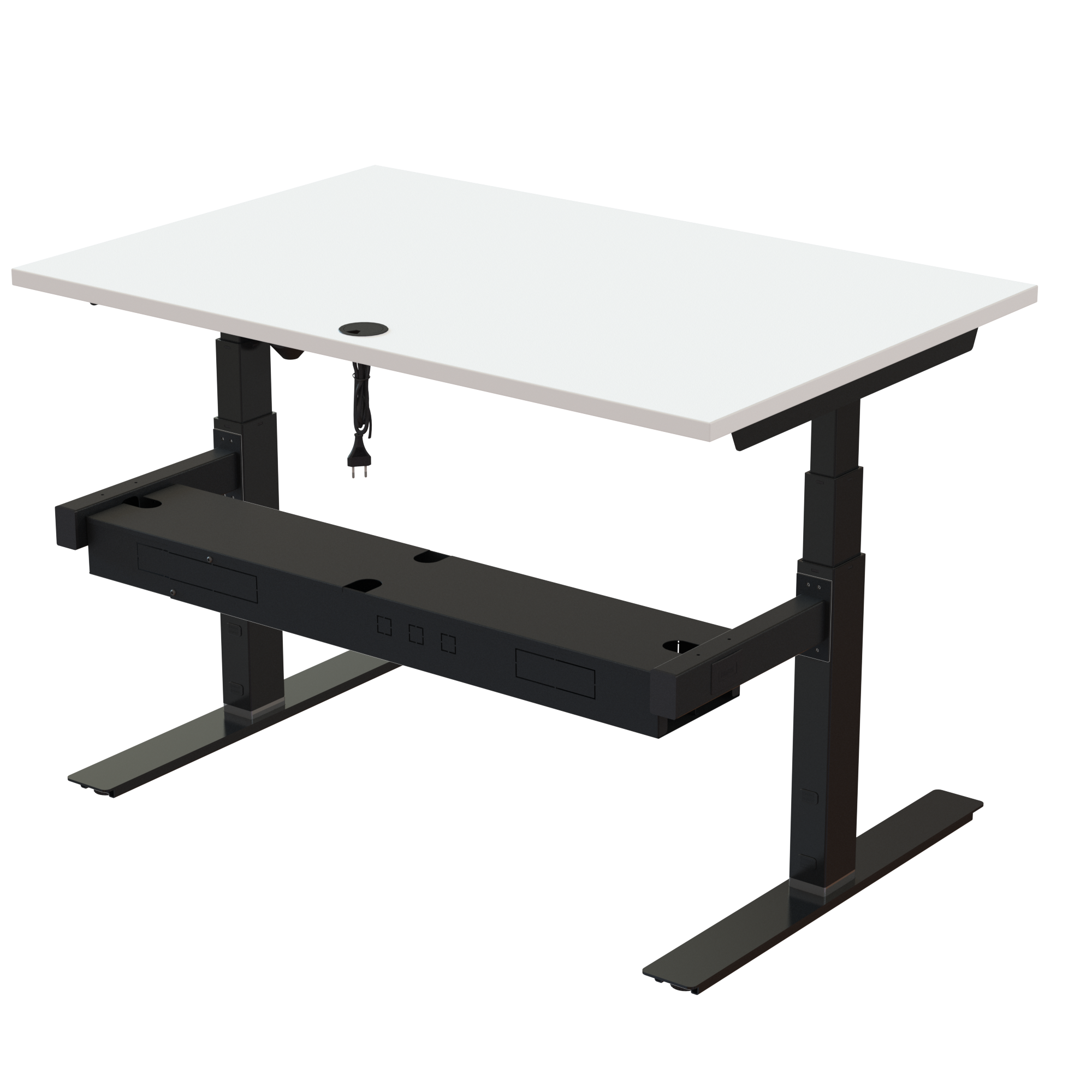 Sit Stand Desk | 120x80 cm | White with black frame