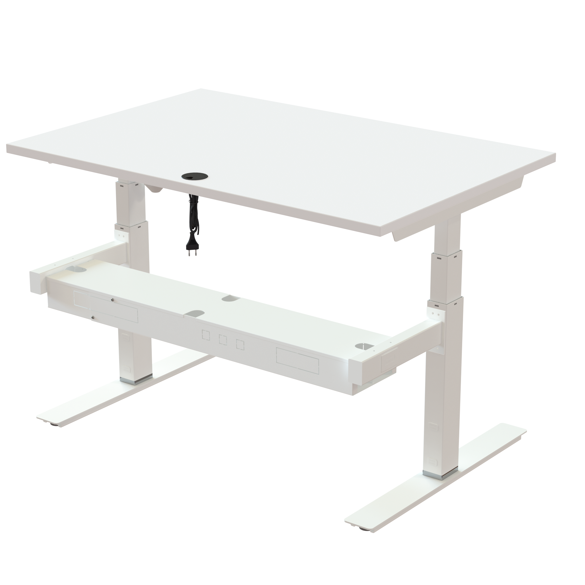 Sit Stand Desk | 120x80 cm | White with white frame