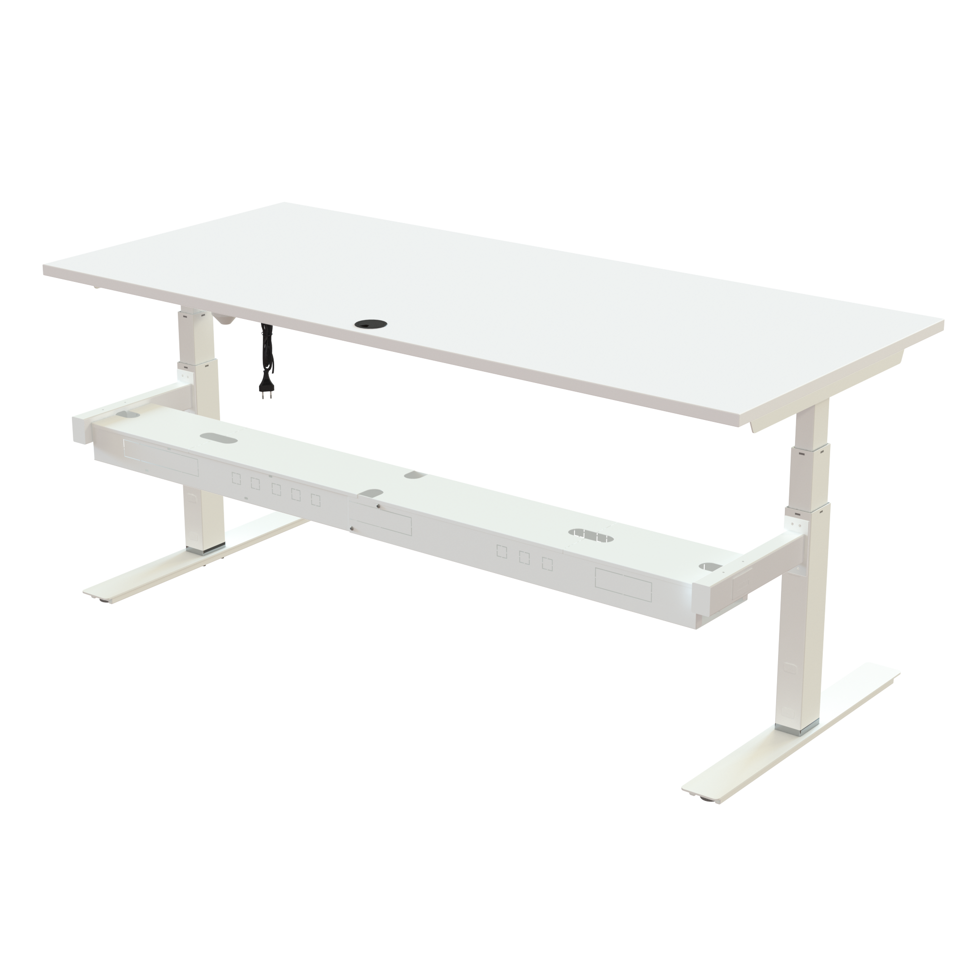 Sit Stand Desk | 180x80 cm | White with white frame
