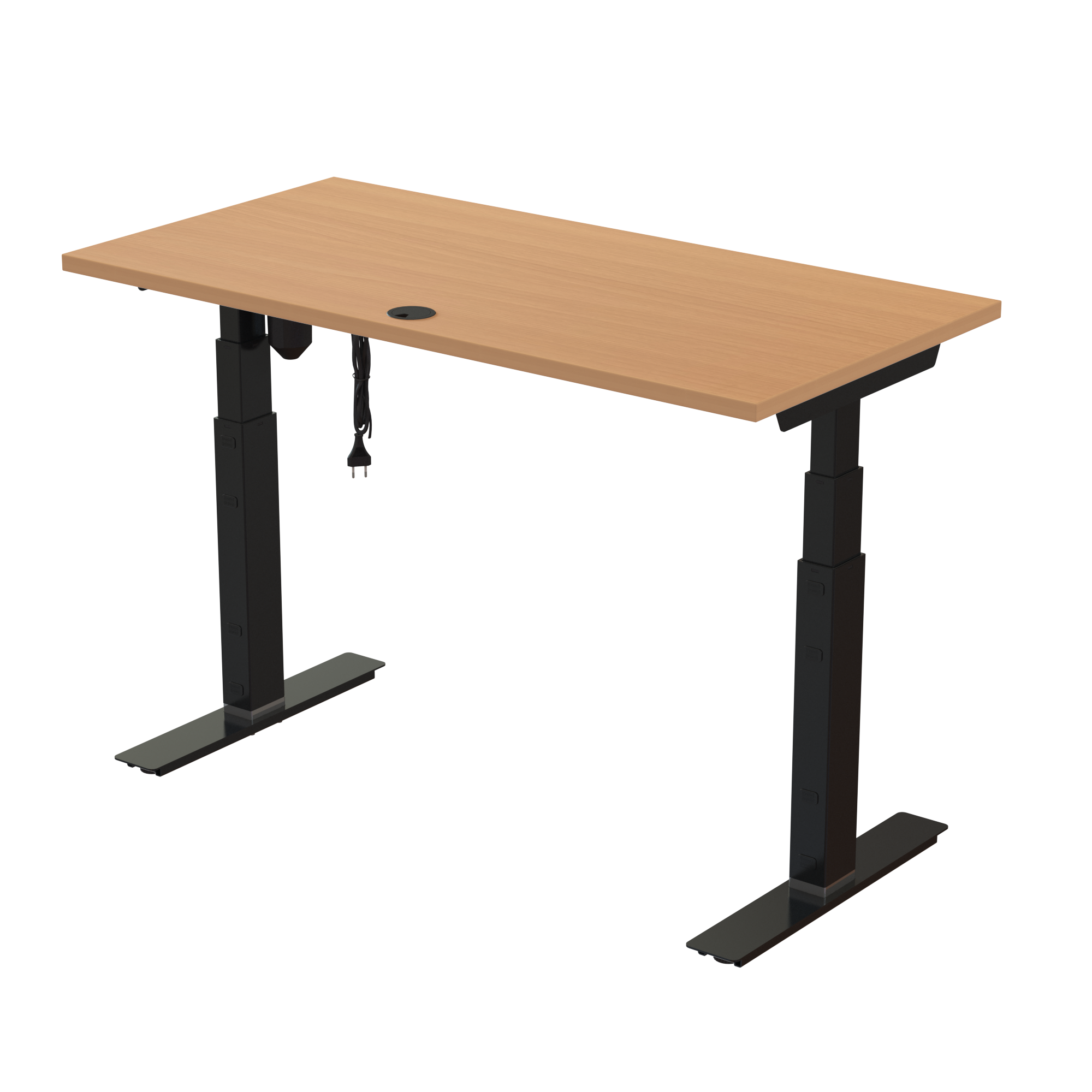 Sit Stand Desk | 120x60 cm | Beech with black frame