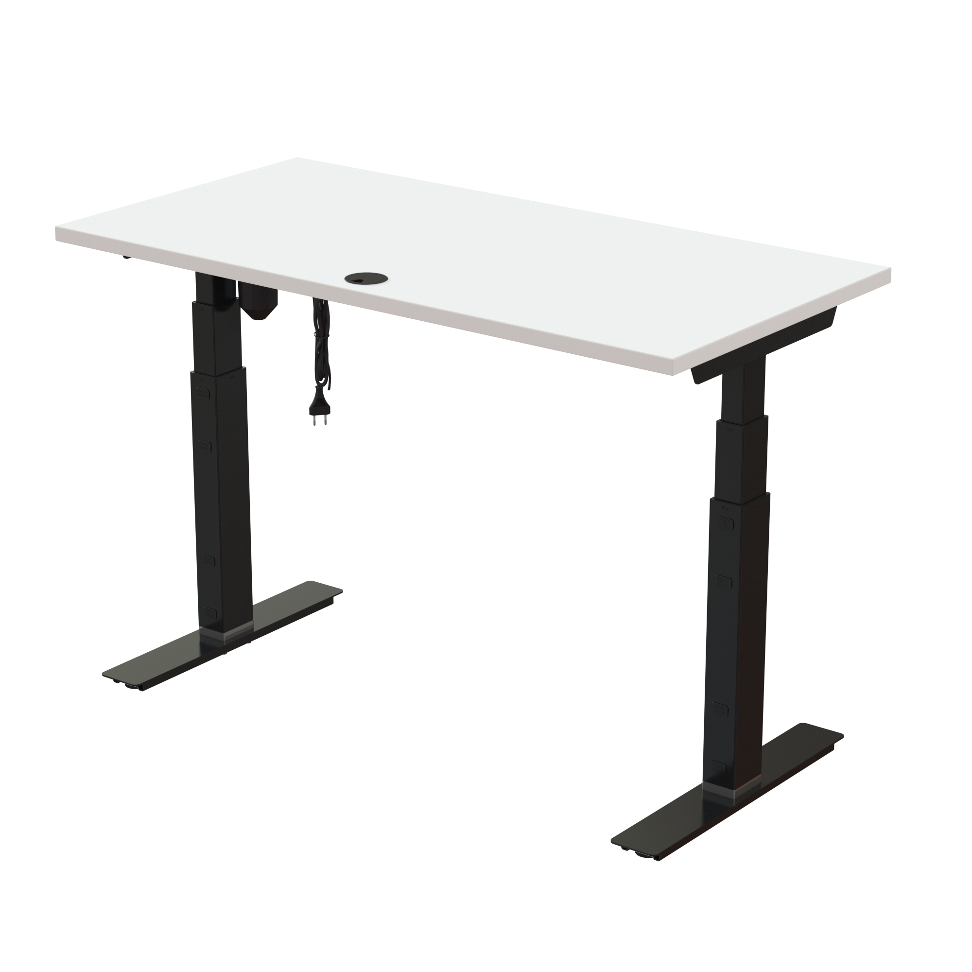 Sit Stand Desk | 120x60 cm | White with black frame