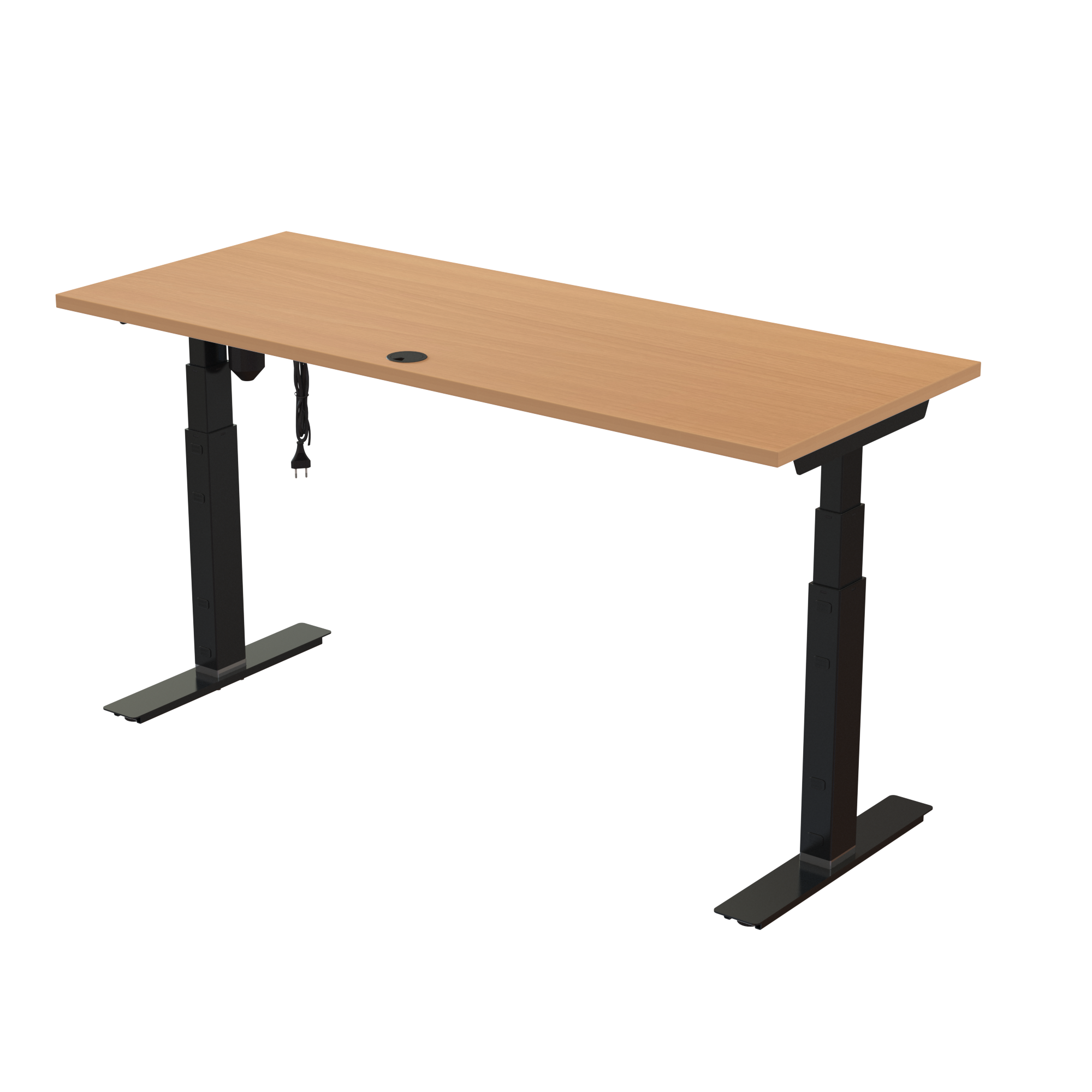 Sit Stand Desk | 150x60 cm | Beech with black frame