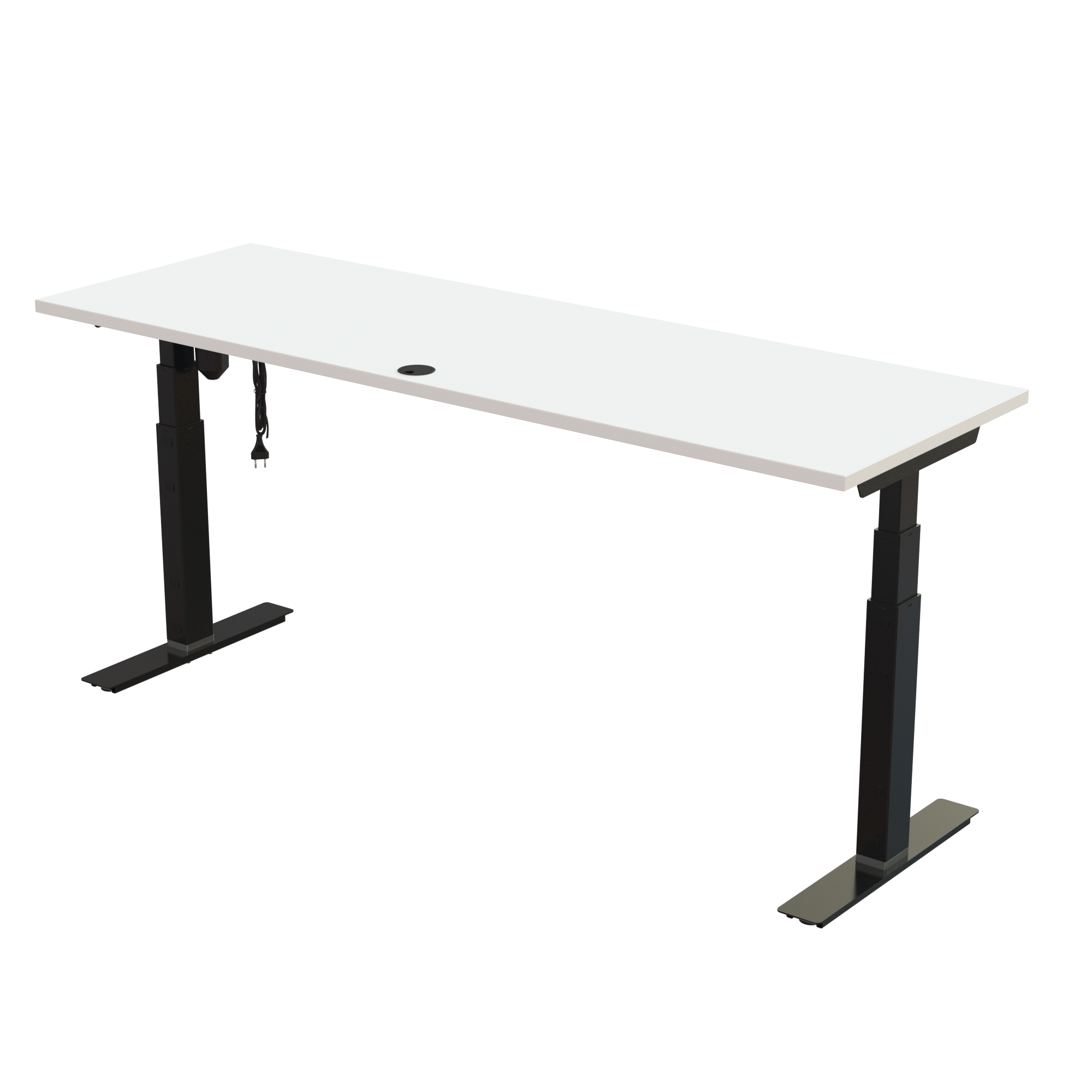 Sit Stand Desk | 180x60 cm | White with black frame