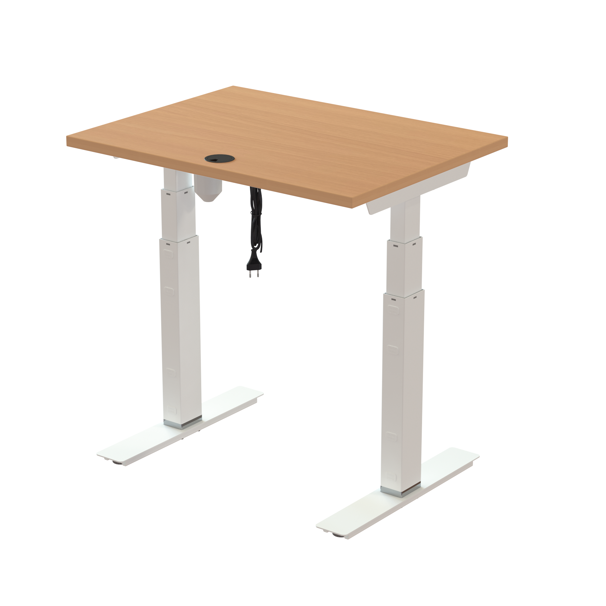 Sit Stand Desk | 80x60 cm | Beech with white frame