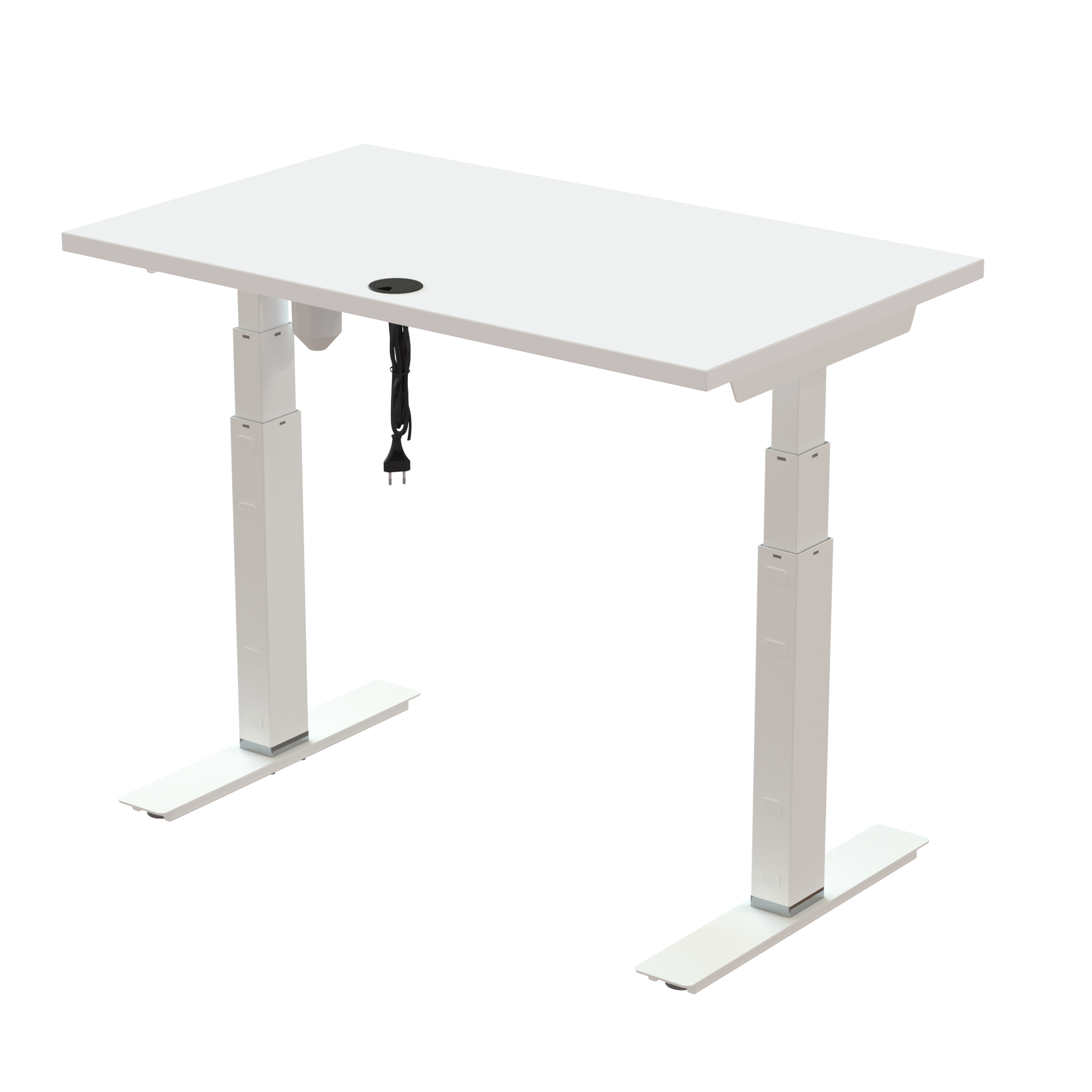 Sit Stand Desk | 100x60 cm | White with white frame