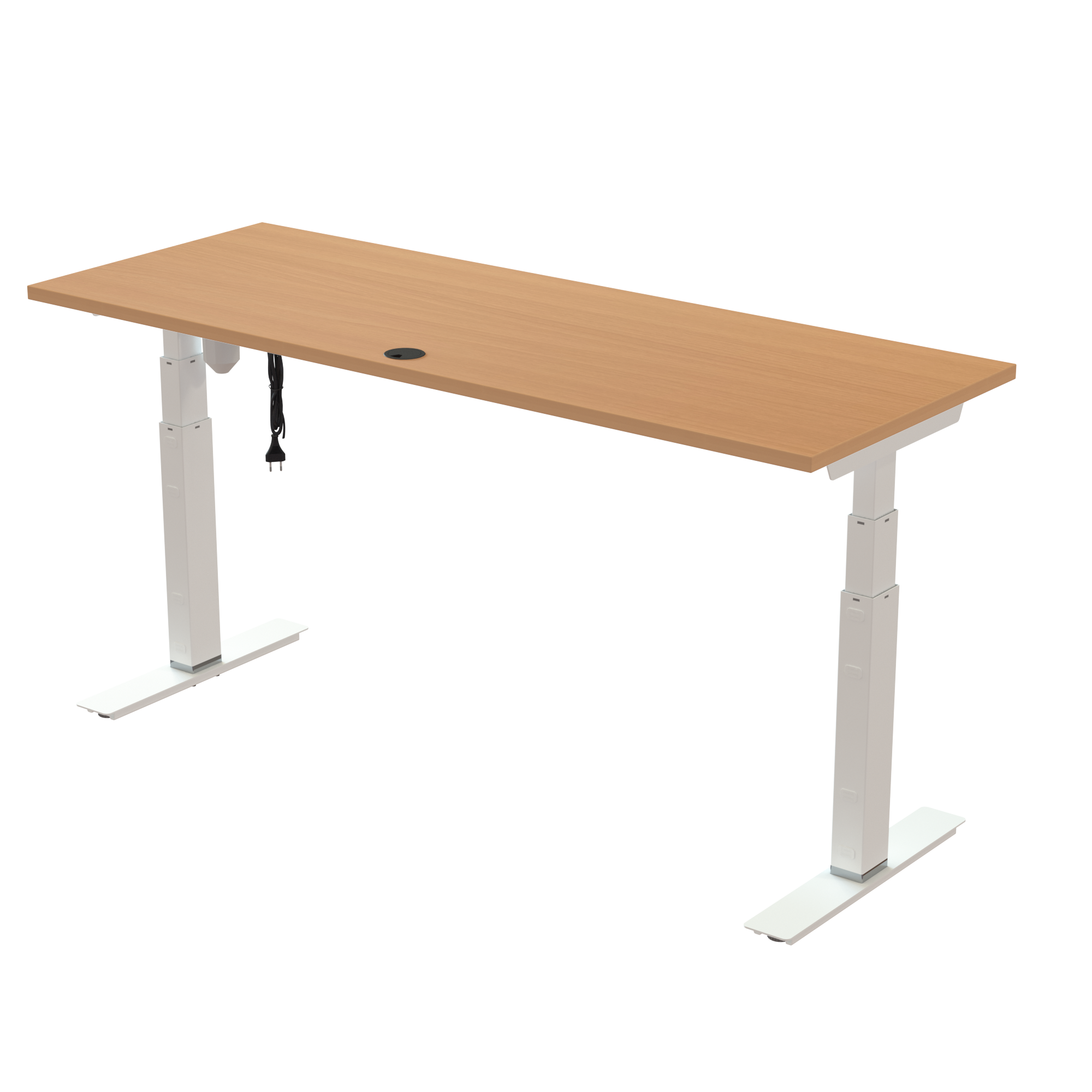 Sit Stand Desk | 160x60 cm | Beech with white frame