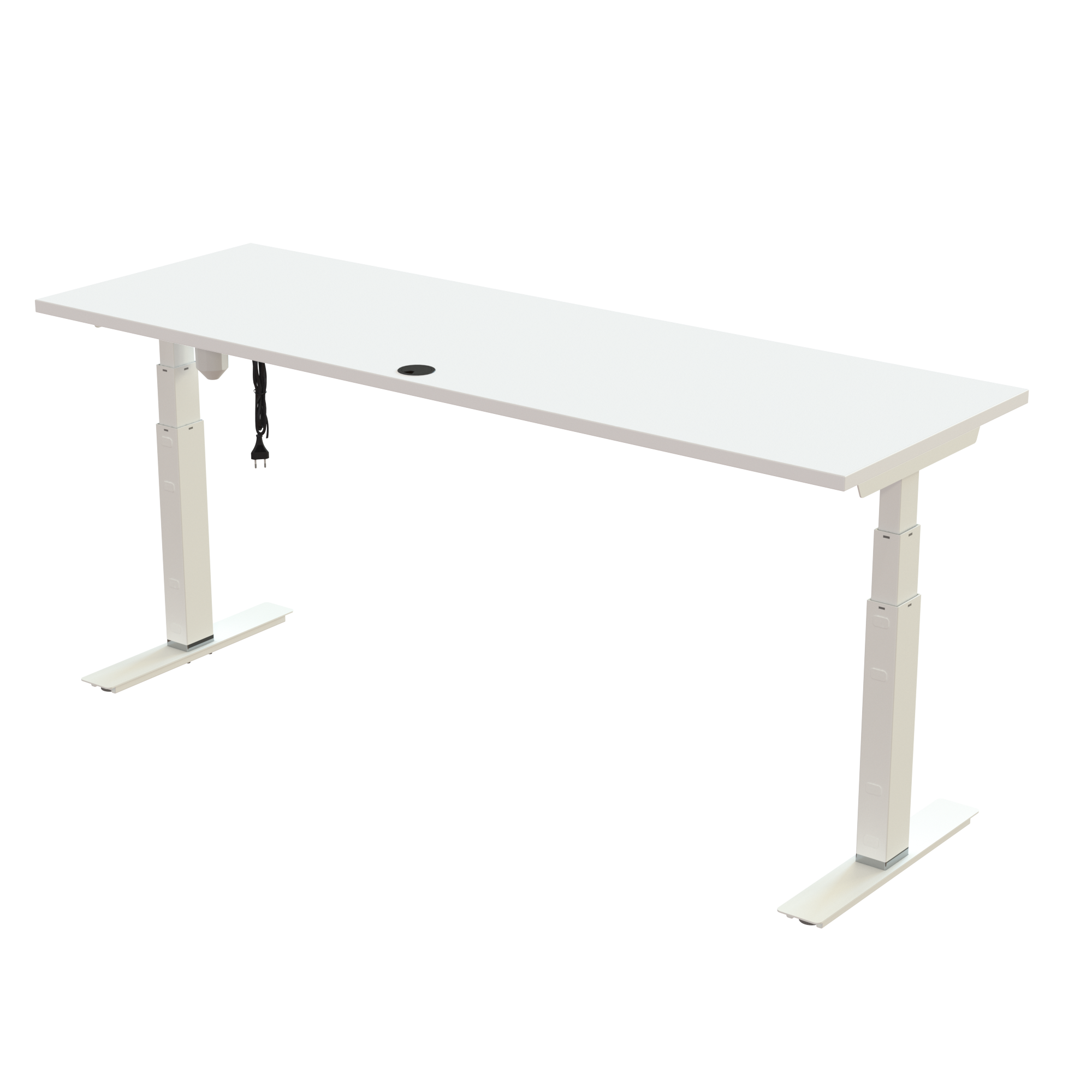 Sit Stand Desk | 180x60 cm | White with white frame