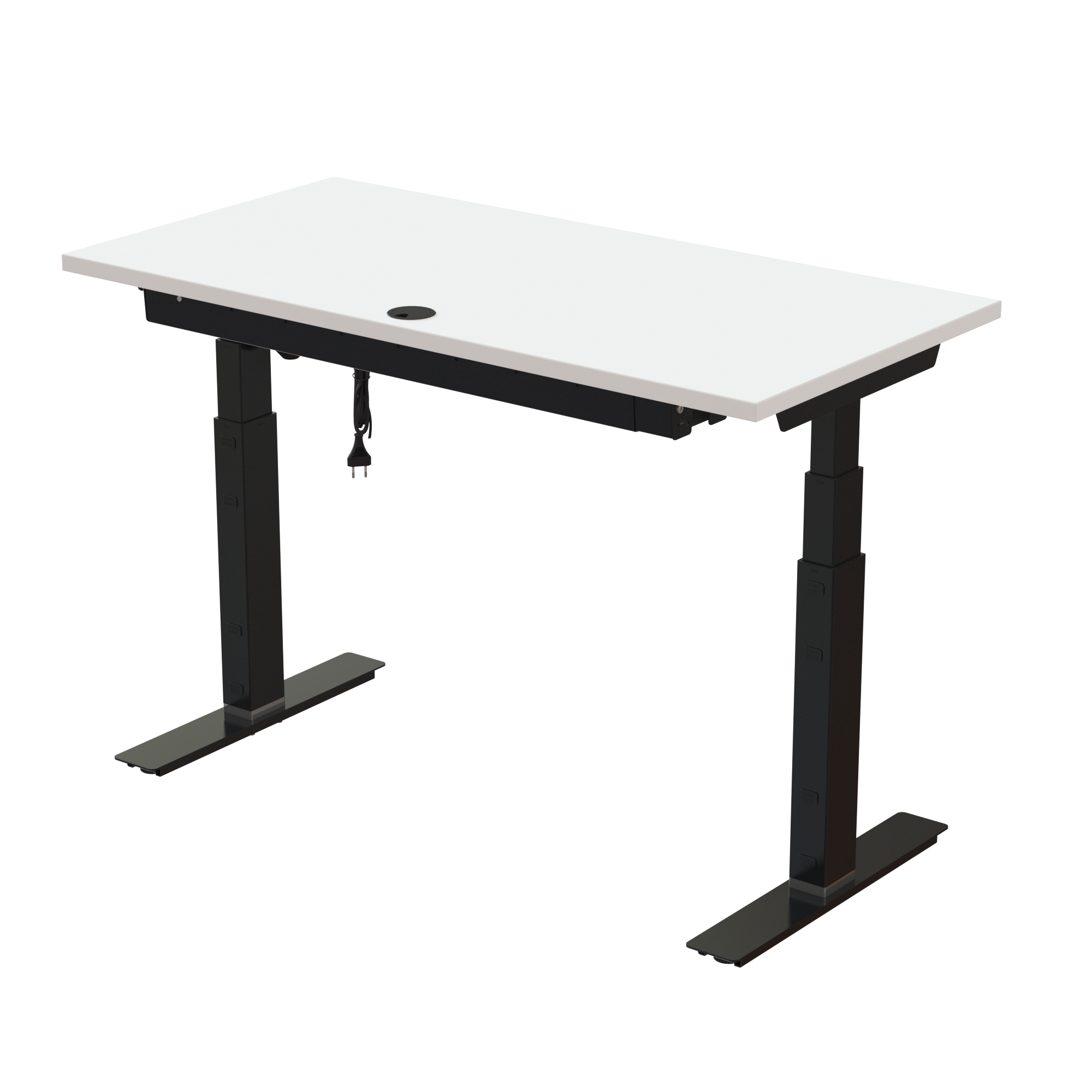 Sit Stand Desk | 120x60 cm | White with black frame