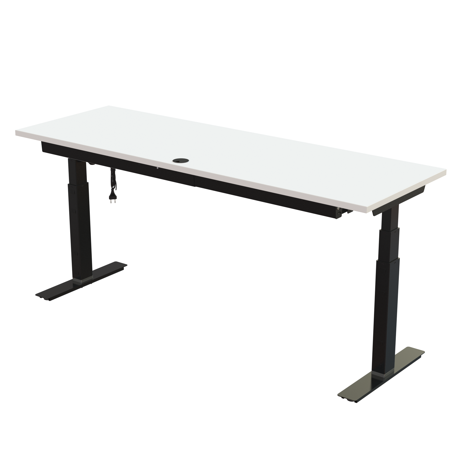 Sit Stand Desk | 180x60 cm | White with black frame