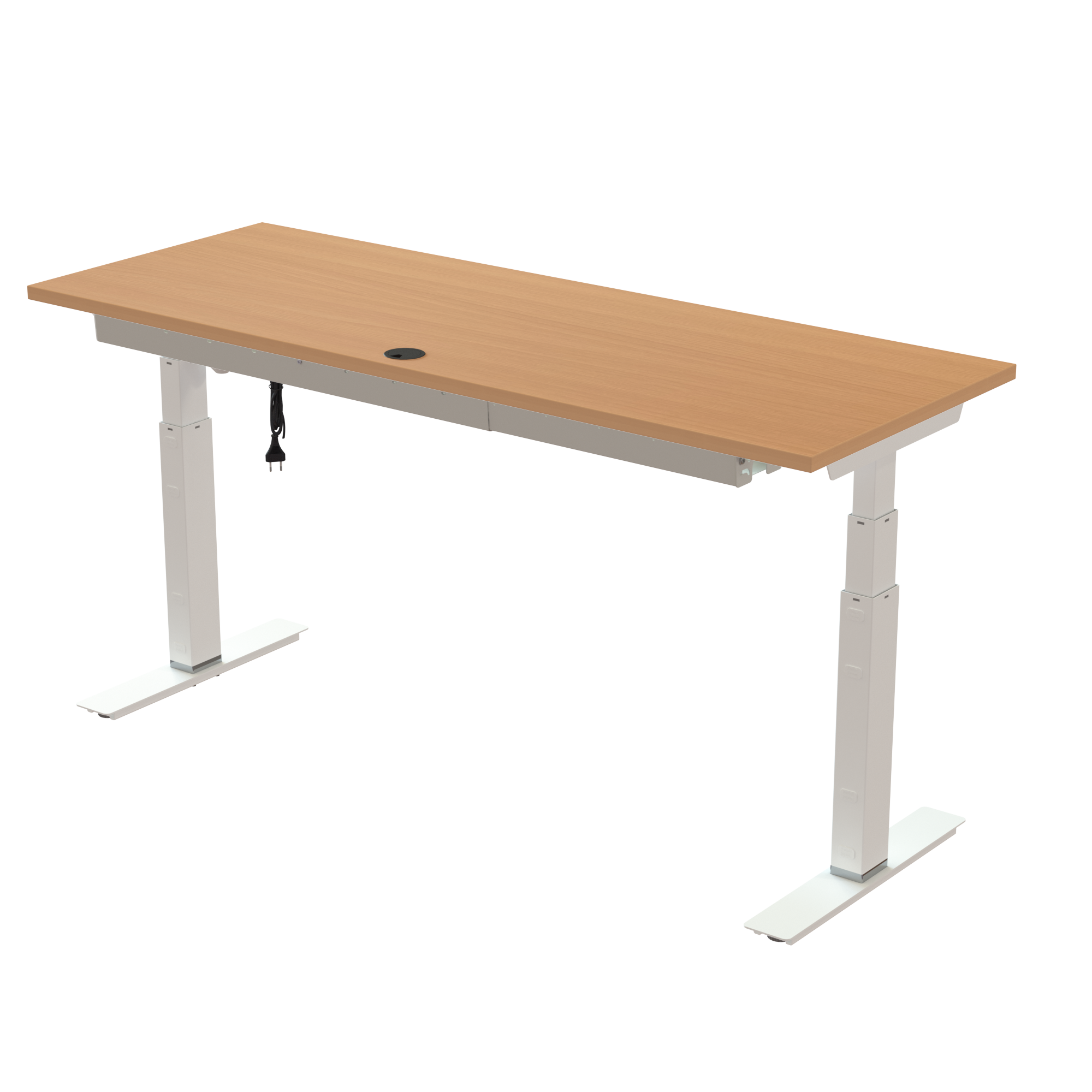 Sit Stand Desk | 160x60 cm | Beech with white frame