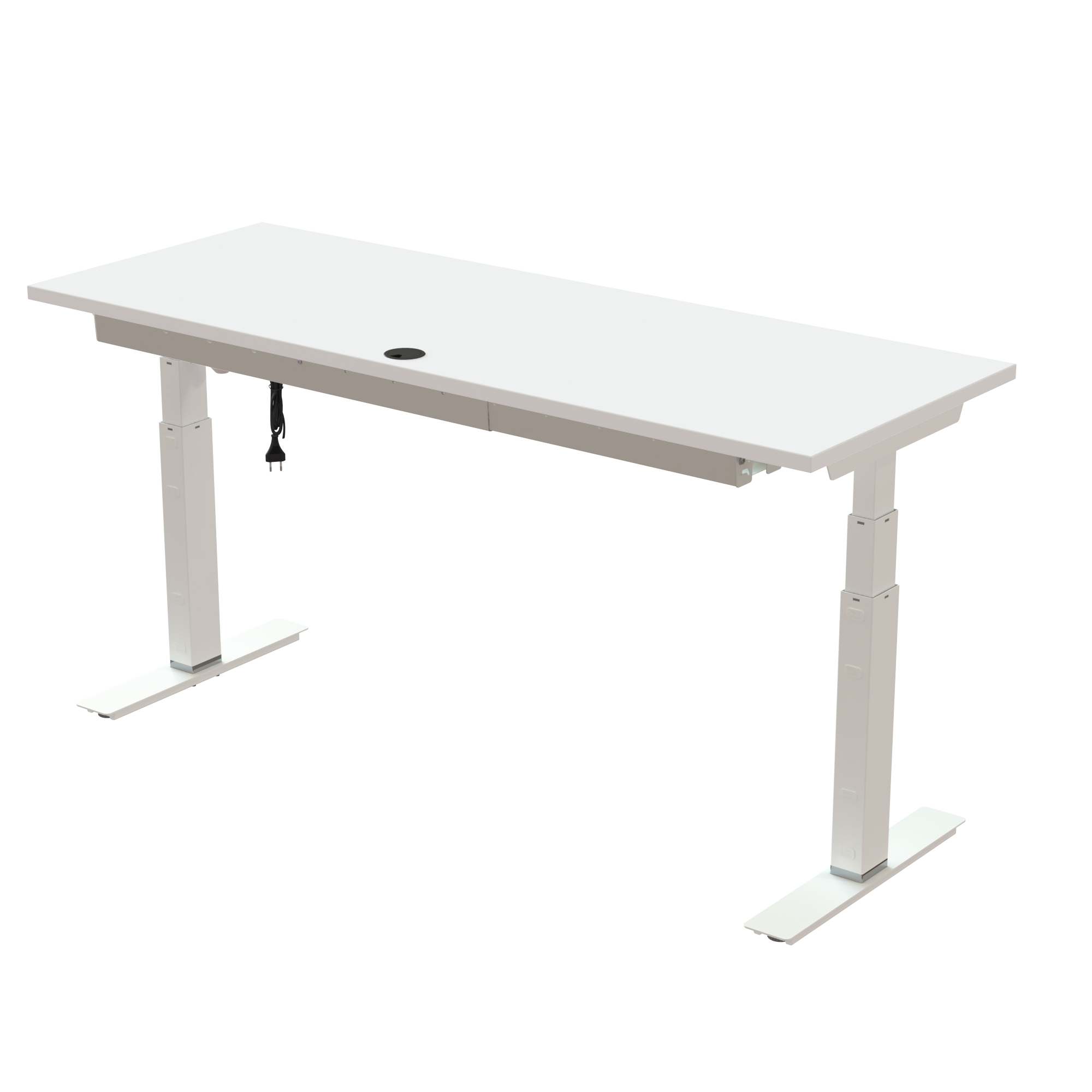 Sit Stand Desk | 160x60 cm | White with white frame