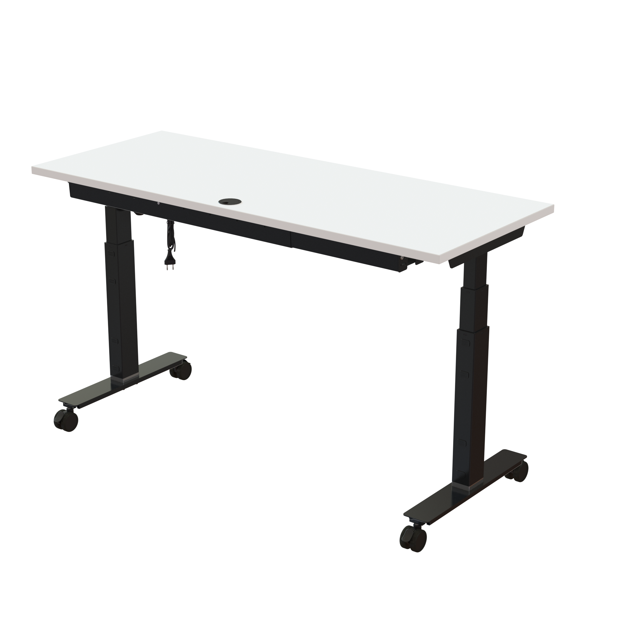 Sit Stand Desk | 150x60 cm | White with black frame
