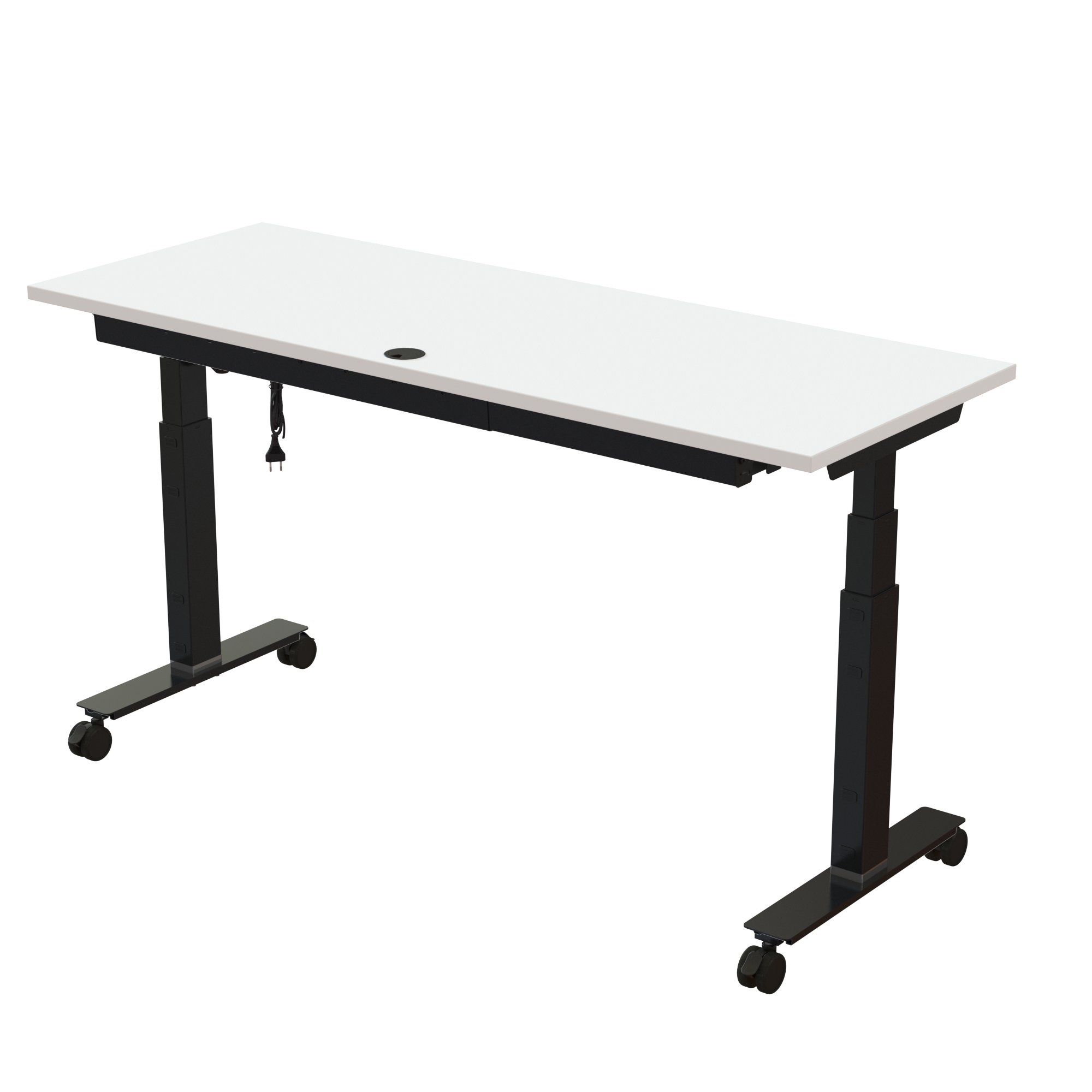 Sit Stand Desk | 160x60 cm | White with black frame