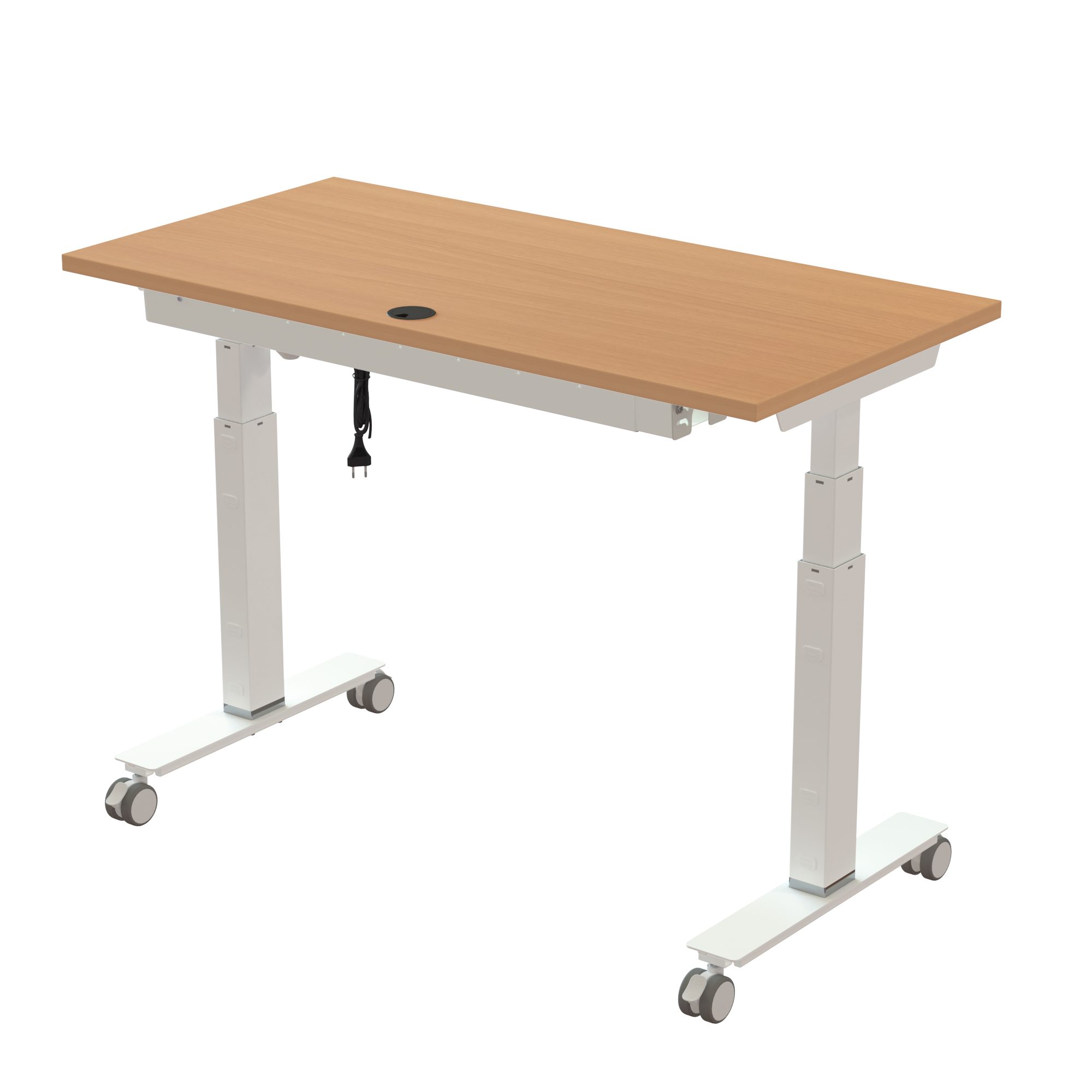 Sit Stand Desk | 120x60 cm | Beech with white frame