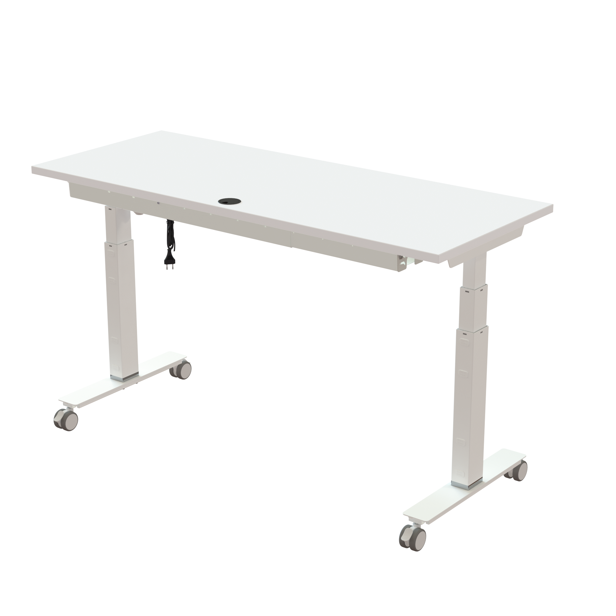 Sit Stand Desk | 150x60 cm | White with white frame